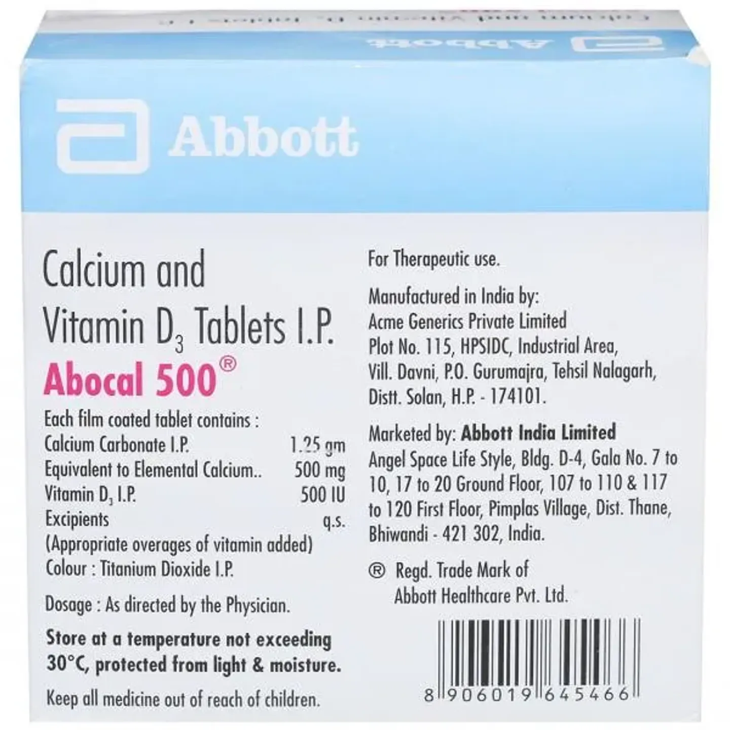 Abocal 500 Tablet product image