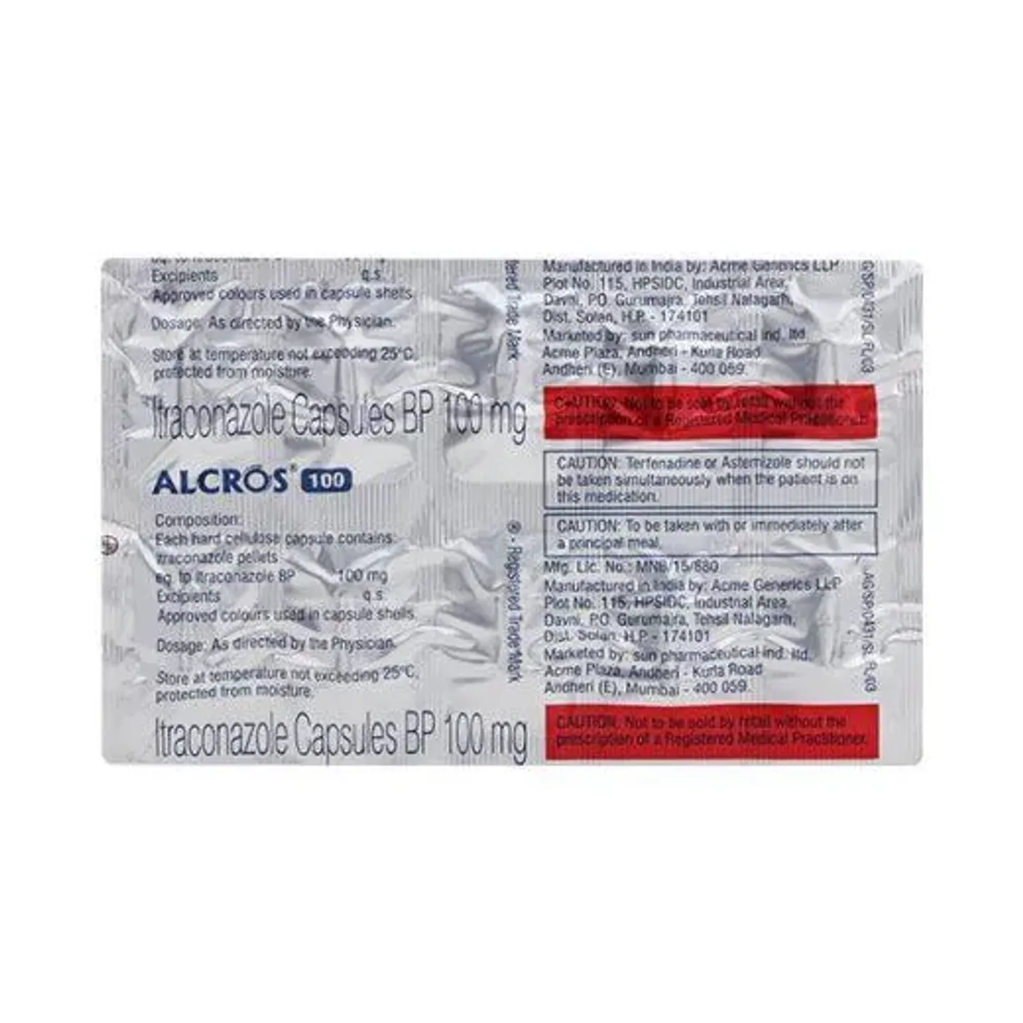 Alcros 100 Capsule product image