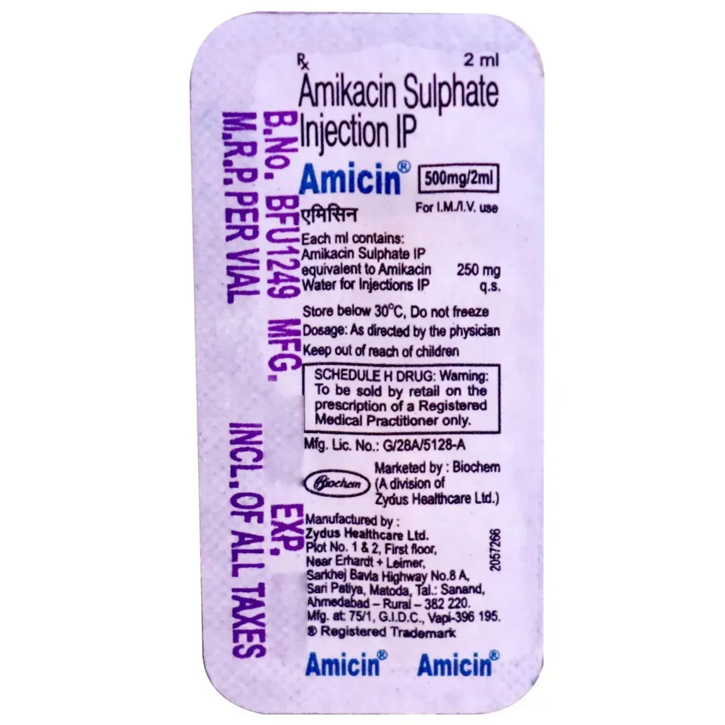 Amicin 500mg Injection product image