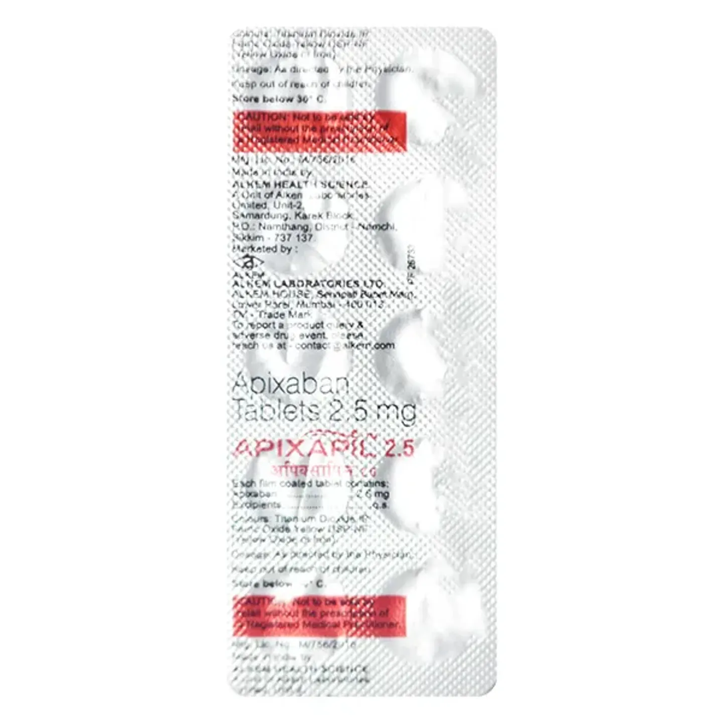 Apixapil 2.5 Tablet product image