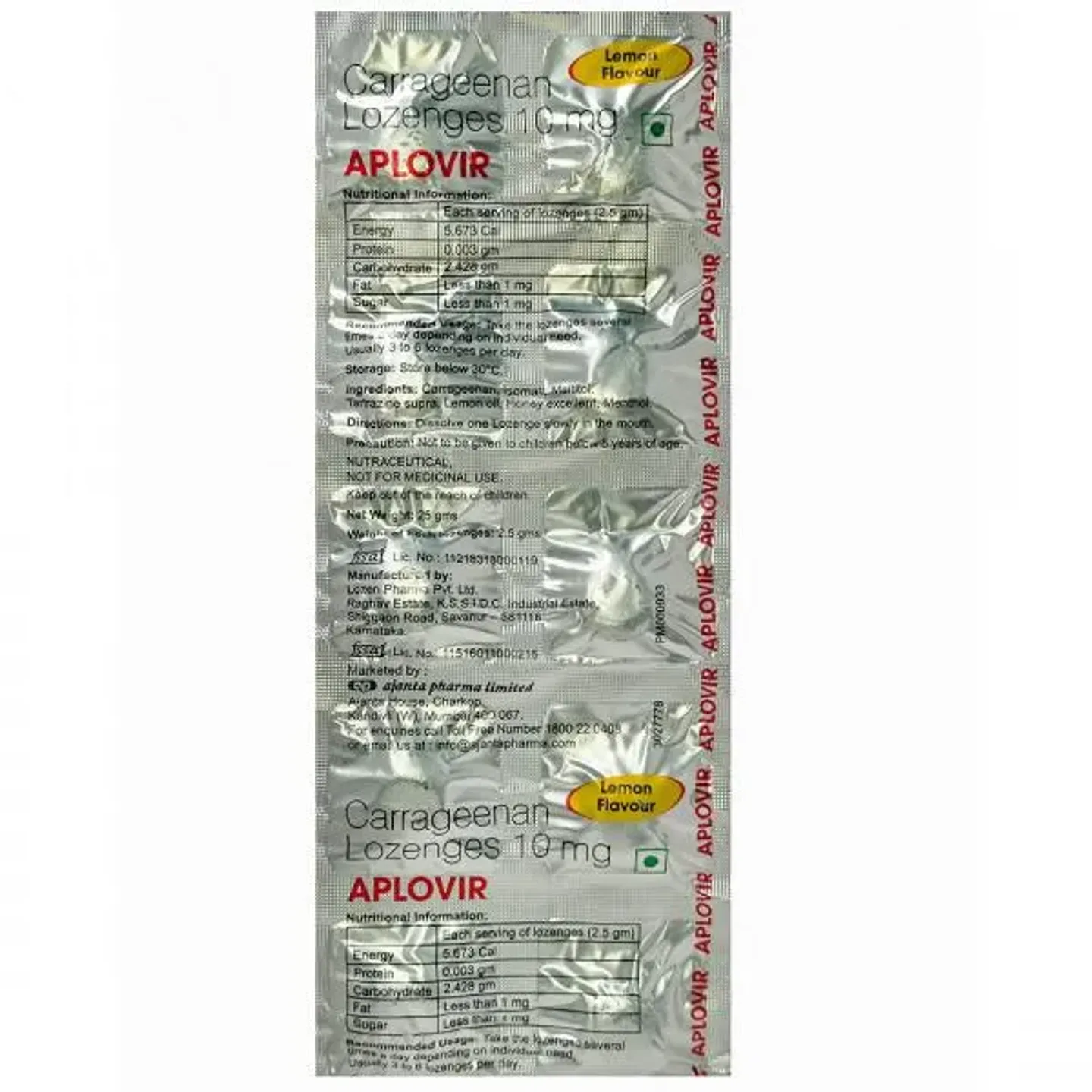 Aplovir Lozenges Lemon product image