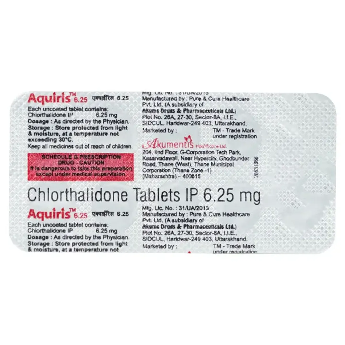 Aquiris 6.25mg Tablet product image