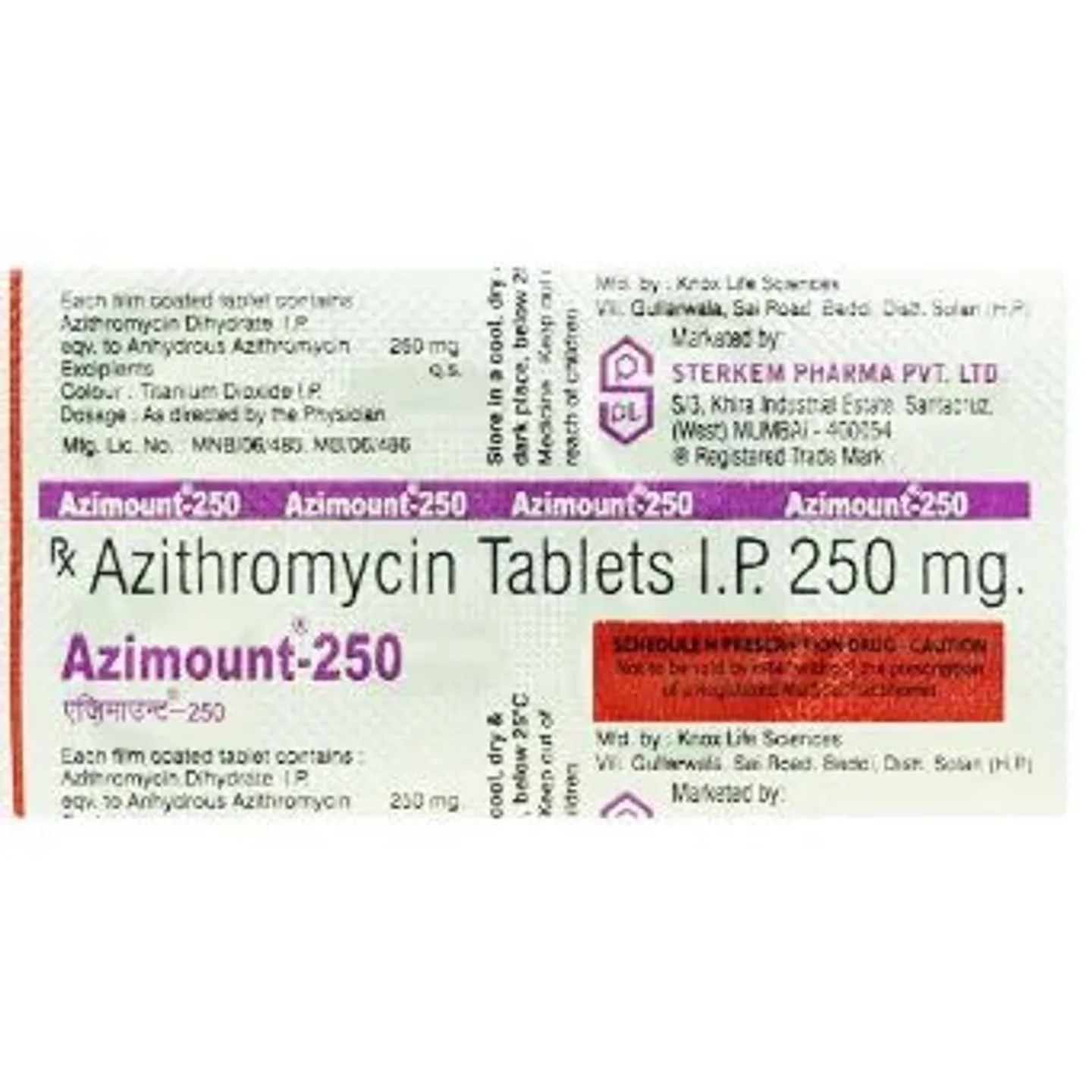 Azimount 250 Tablet product image