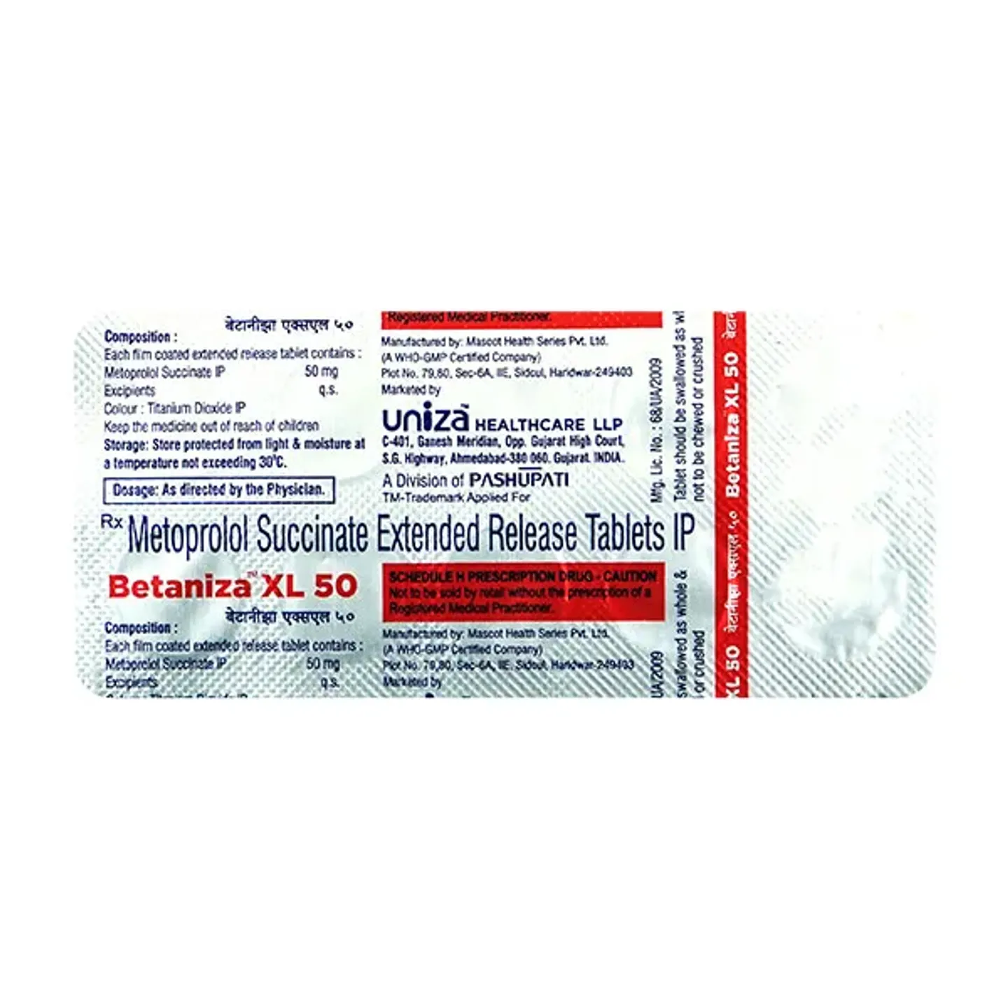 Betaniza Xl 50mg Tablet product image
