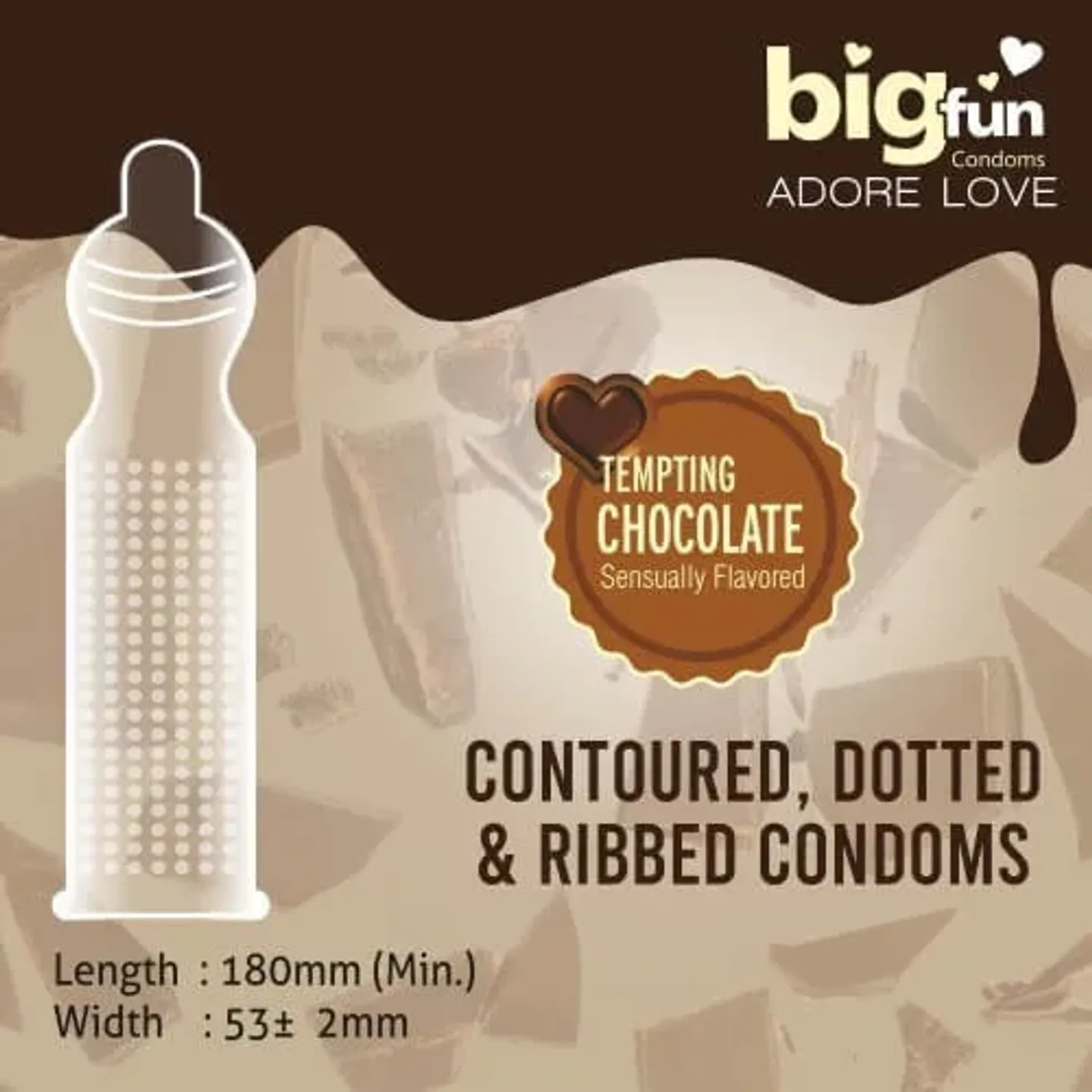 Bigfun Chocolate Flavored Dotted & Lubricat... product image