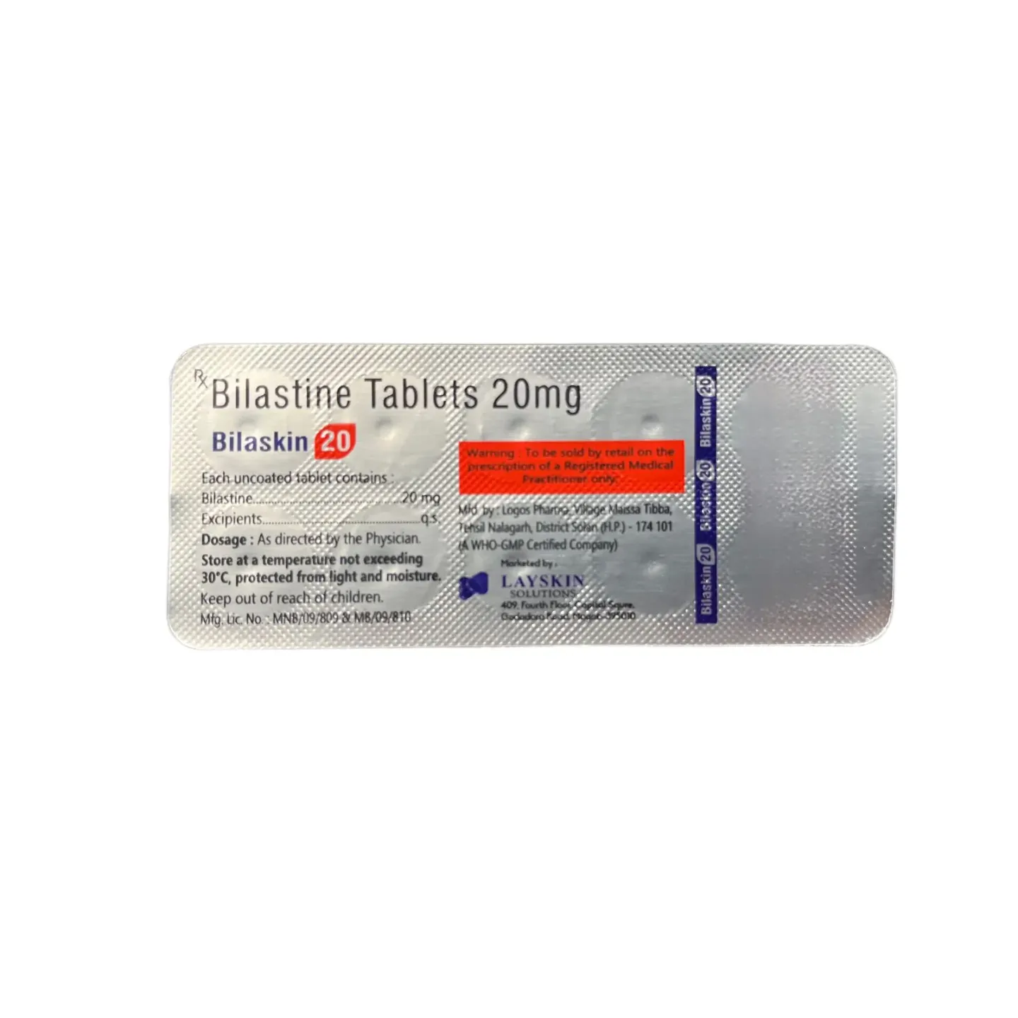 Bilaskin 20mg Tablet product image