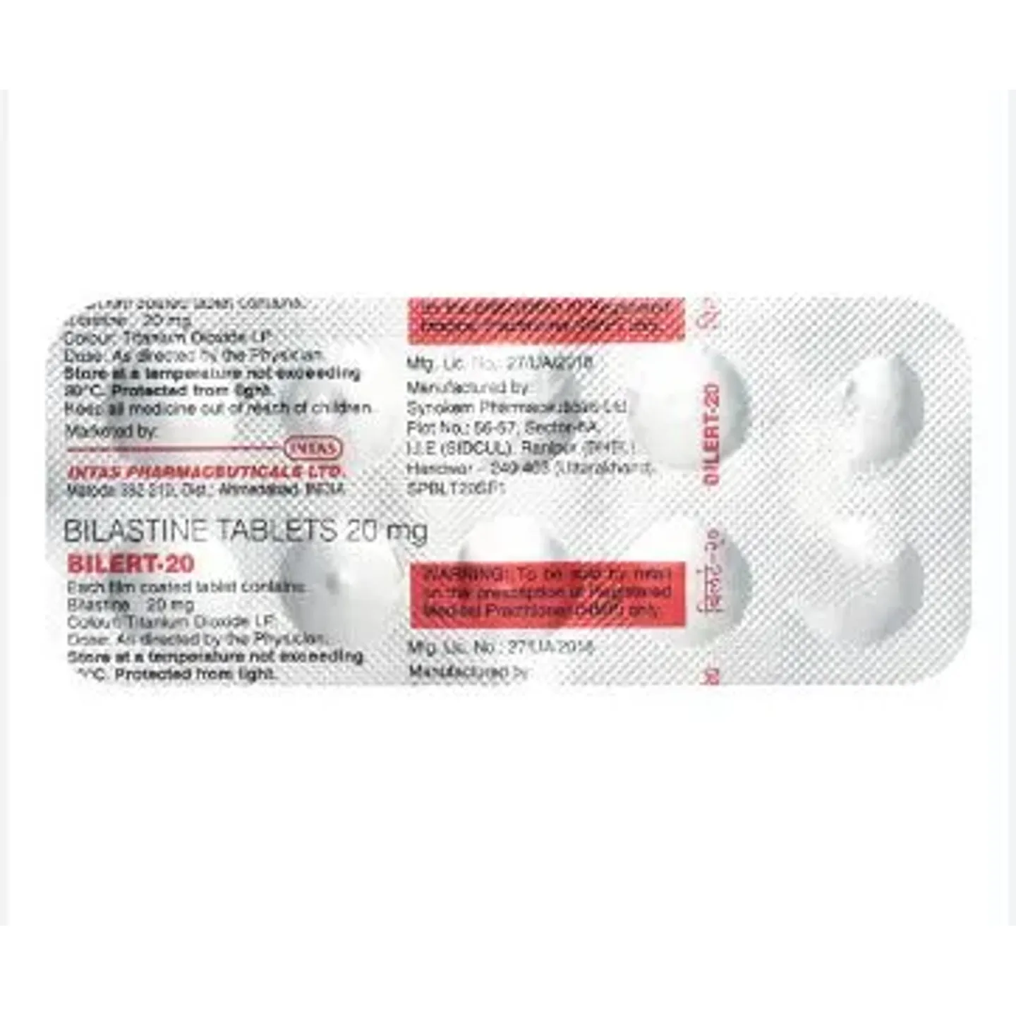 Bilert 20 Tablets product image