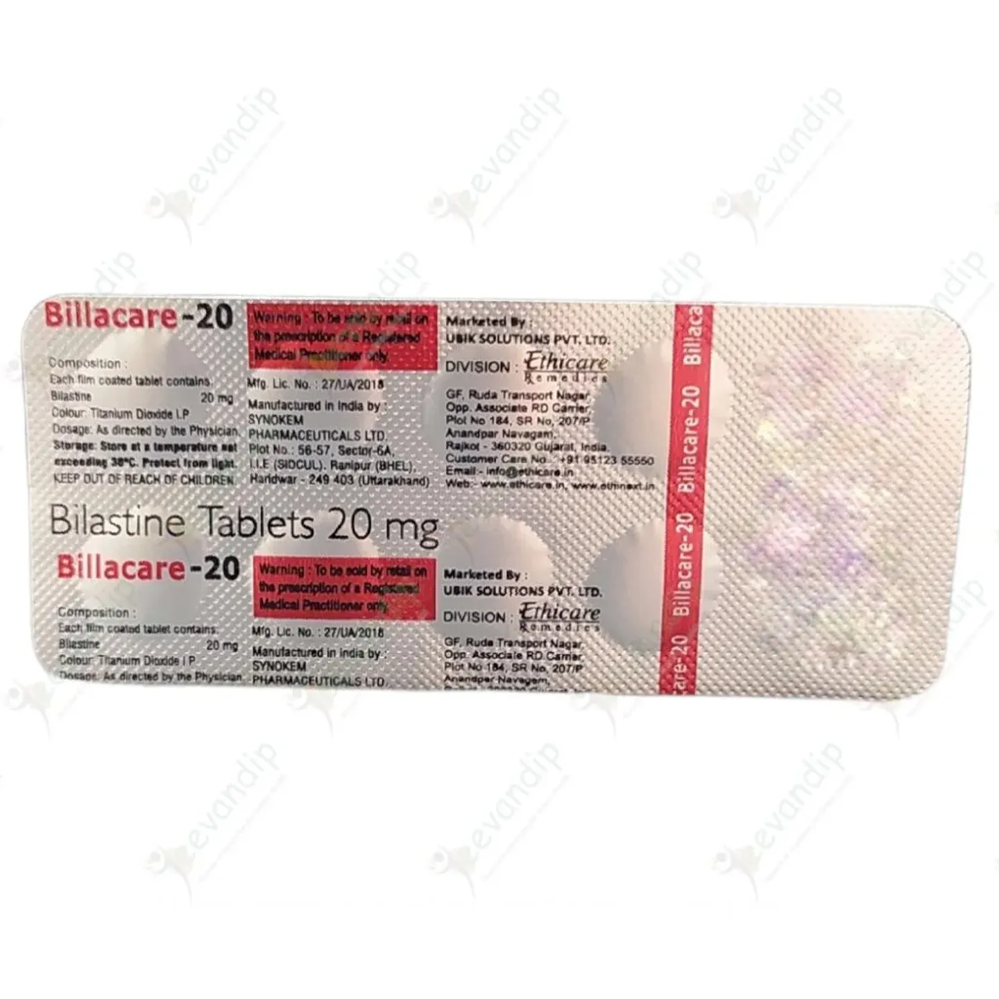 Billacare 20 Tablet product image