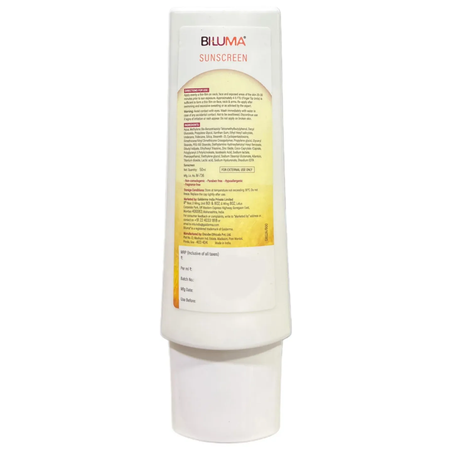 Biluma Spf 50 Sunscreen product image