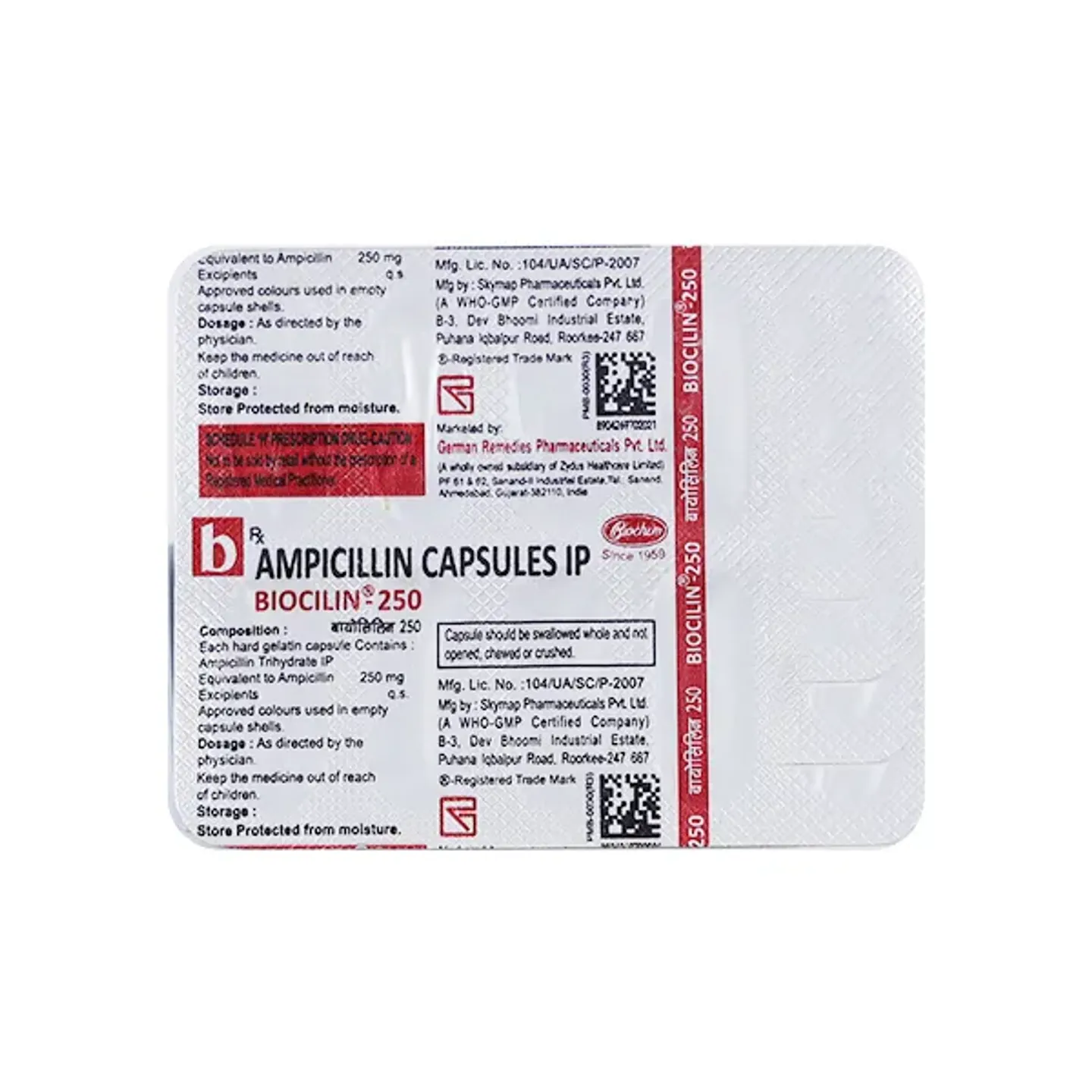 Biocillin 250mg Capsule product image