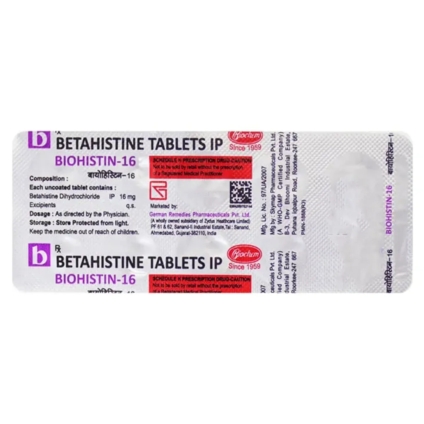 Biohistin 16 Tablet product image