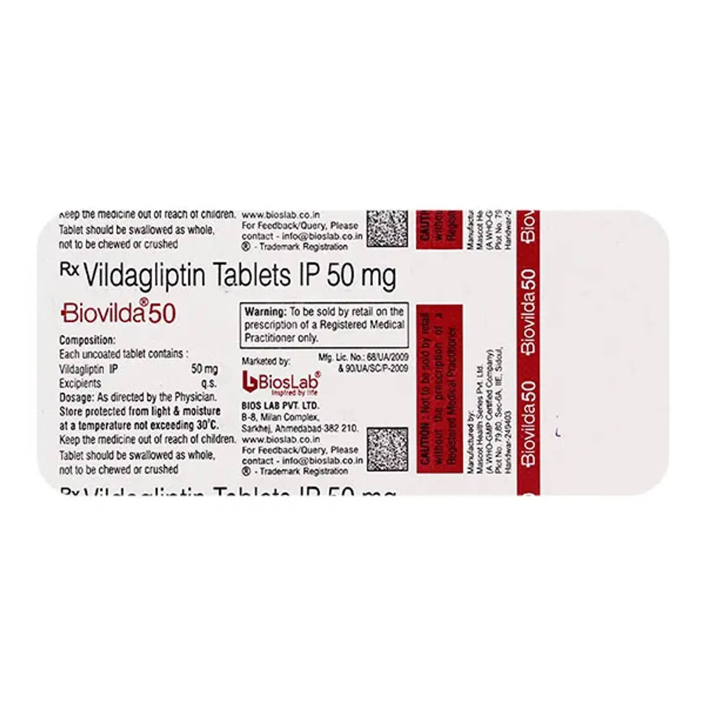 Biovilda 50 Tablet product image