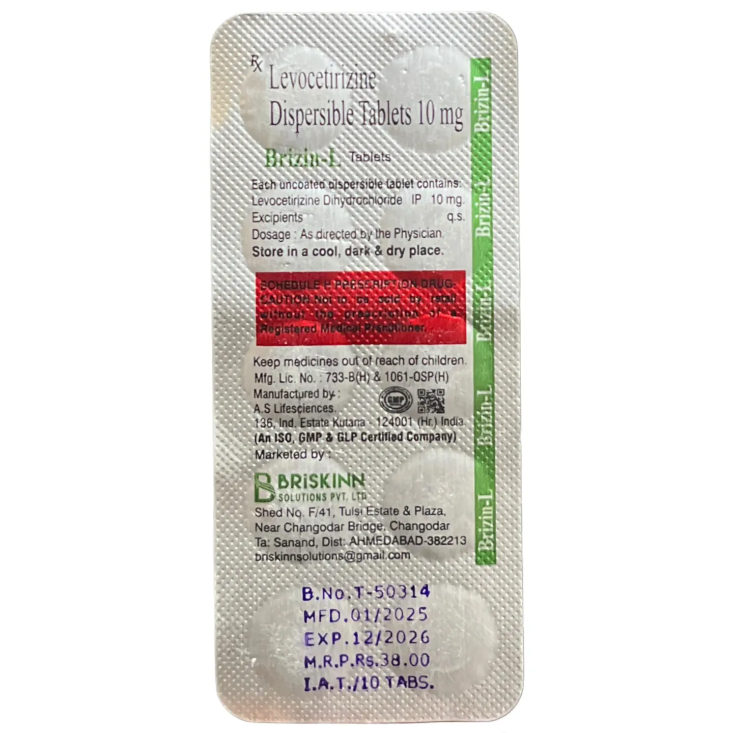 Brizin L Tablet 10mg product image