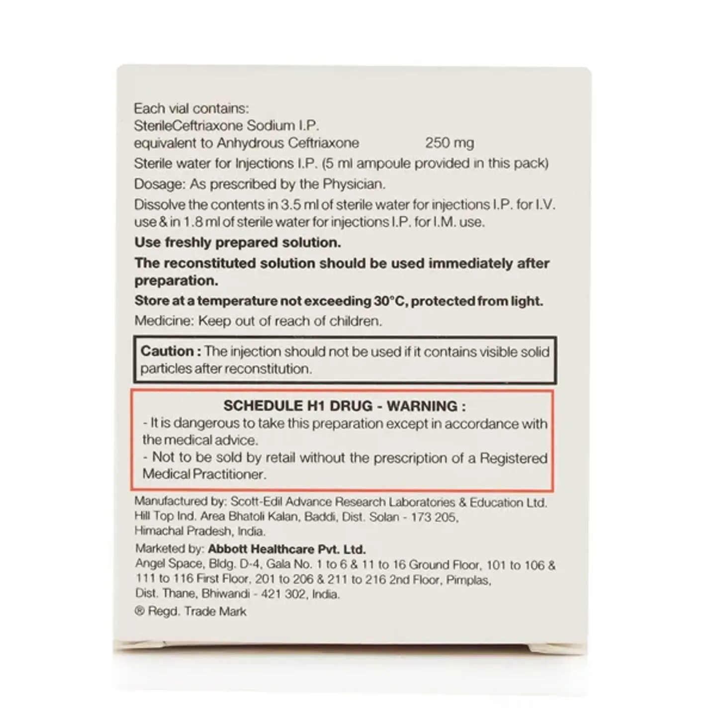 C One 250mg Injection product image