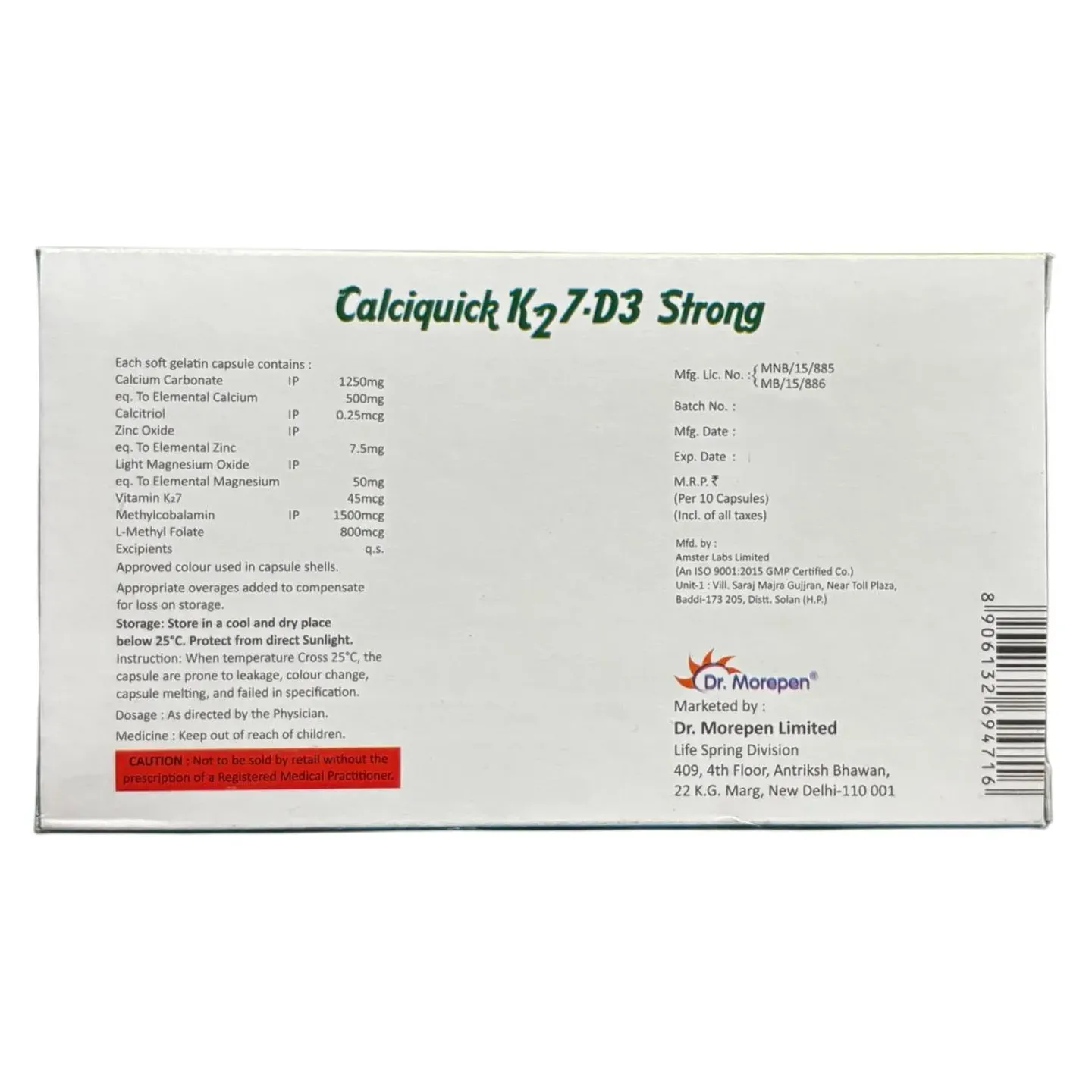 Calciquick K27 D3 Strong Capsule product image