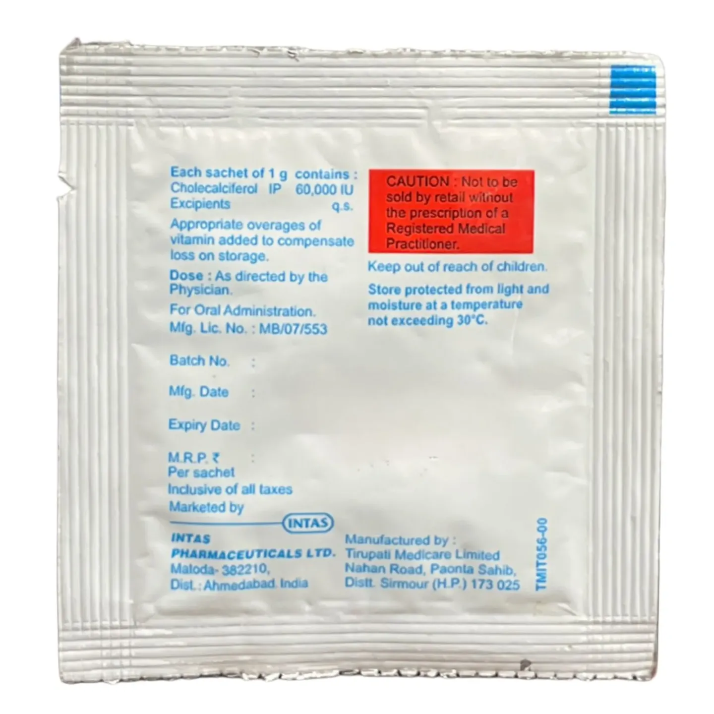 Calcitas D3 Sachet 1gm product image