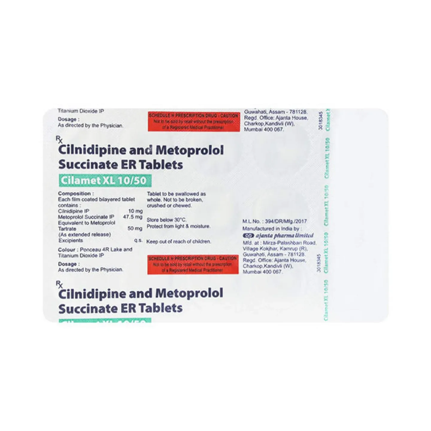 Cilamet Xl 10/50 Tablet product image