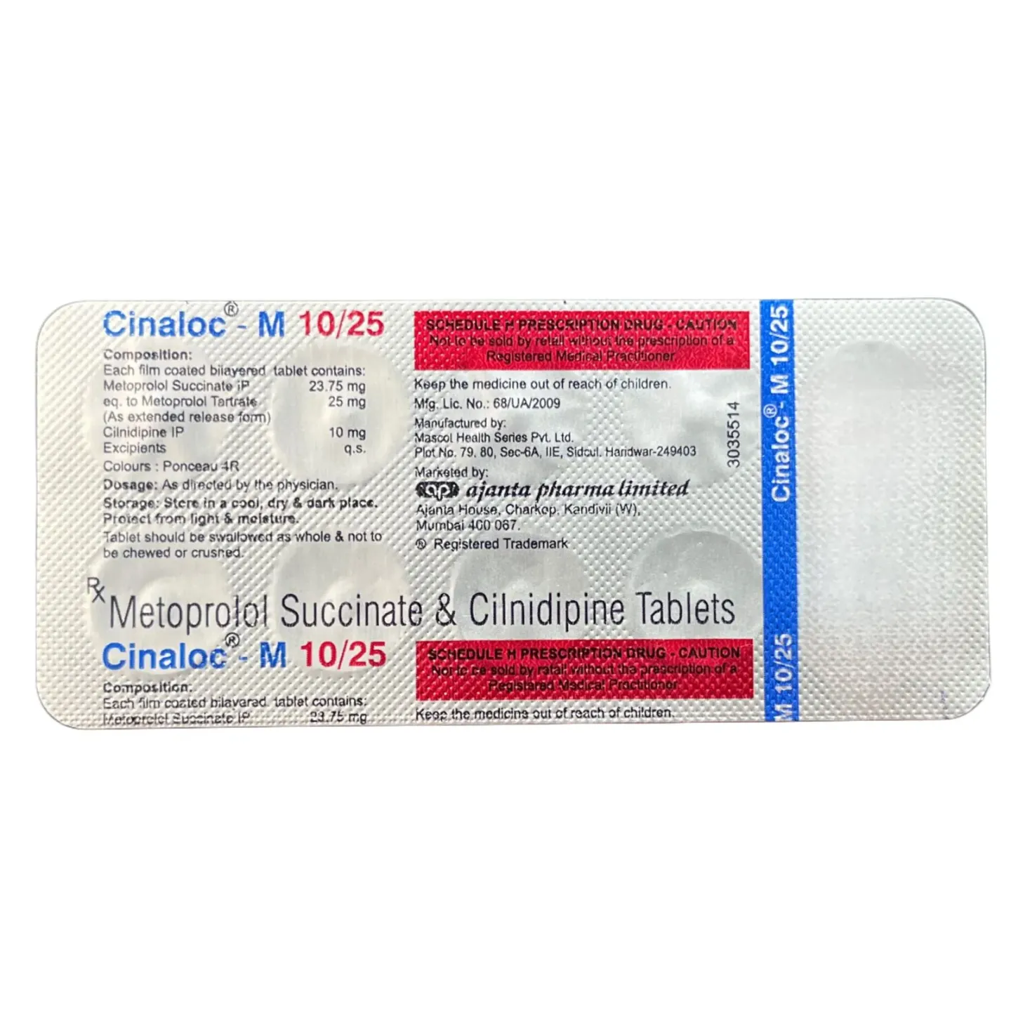 Cinaloc M 10/25 Tablet product image