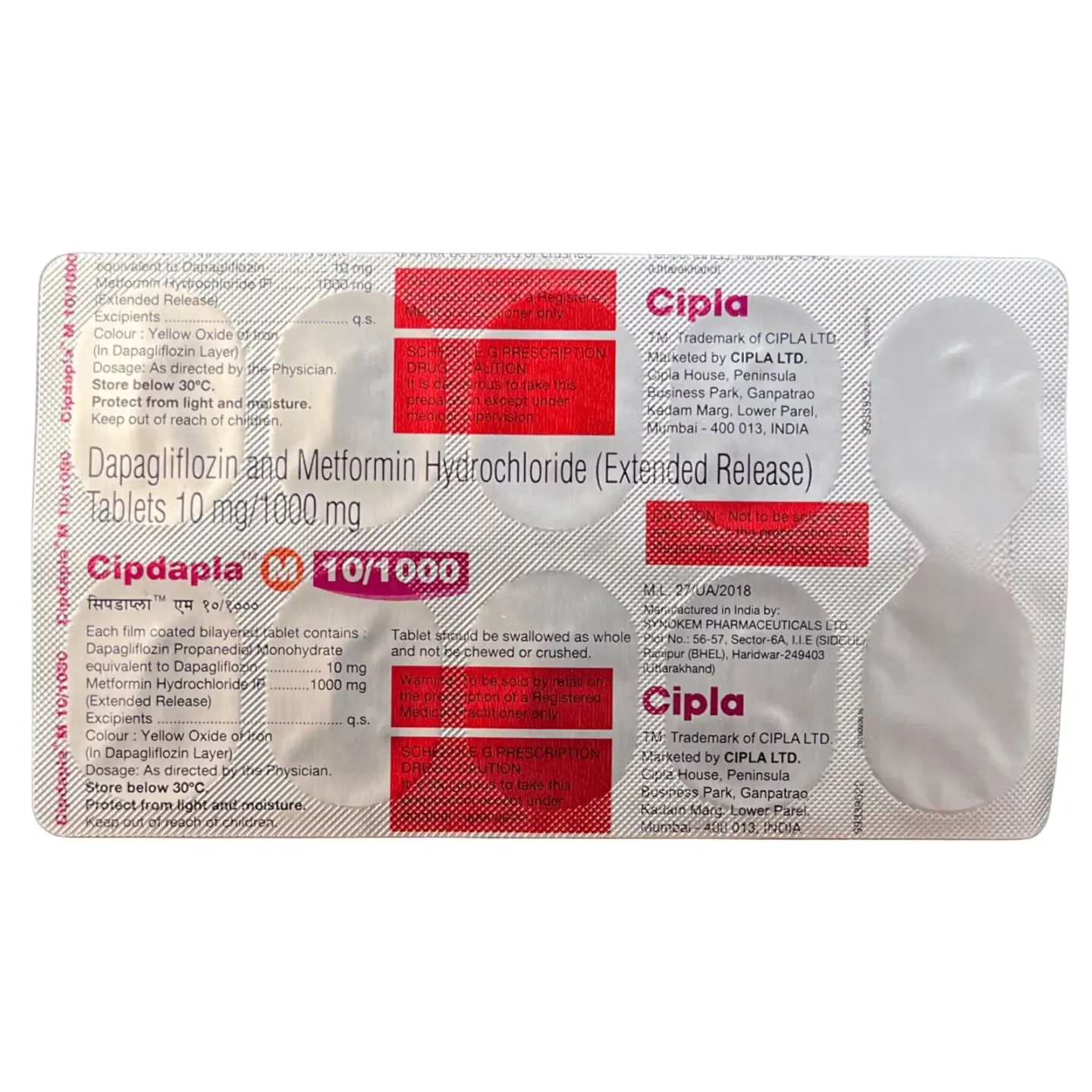 Cipdapla M 10/1000 Tablet product image