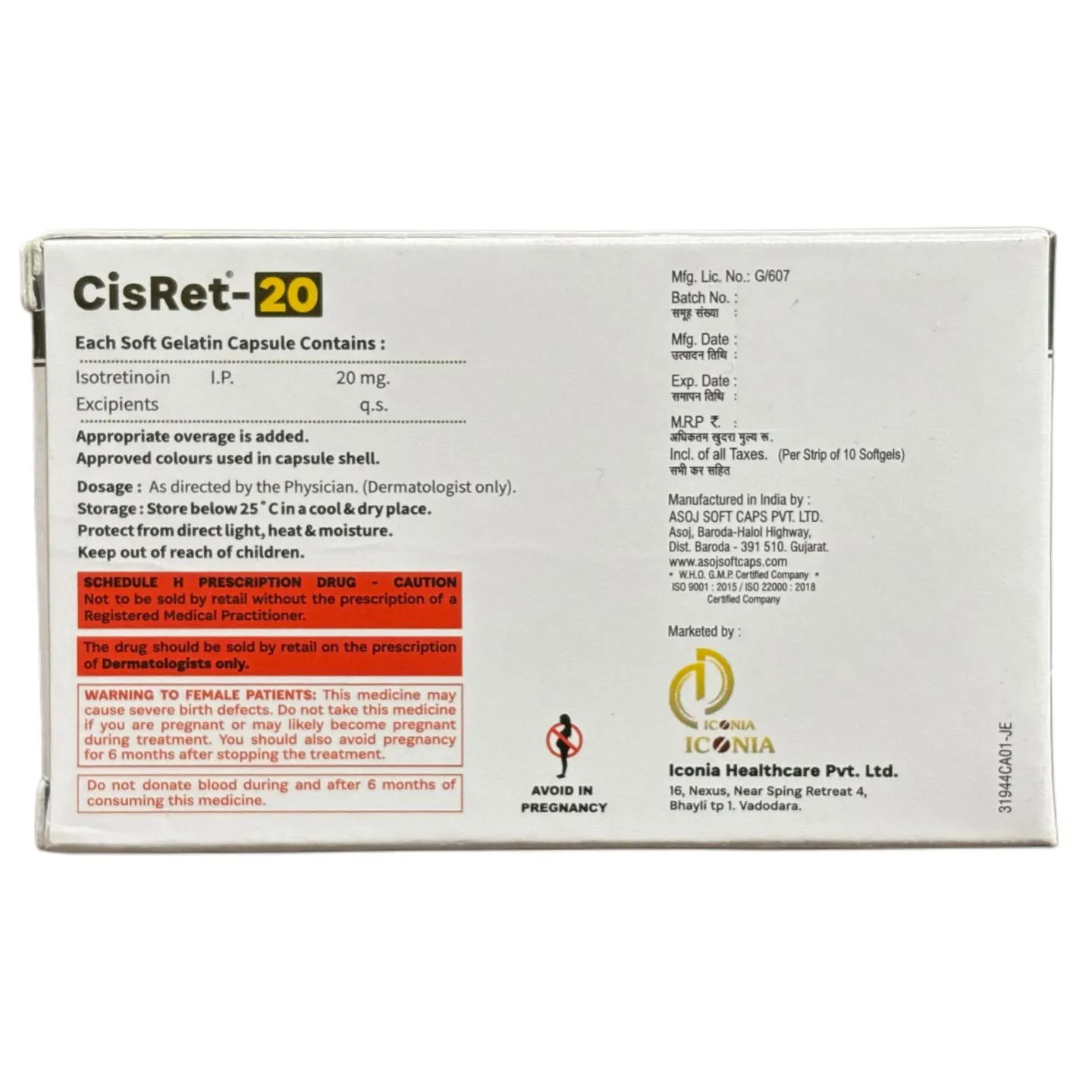 Cisret 20 Capsule product image