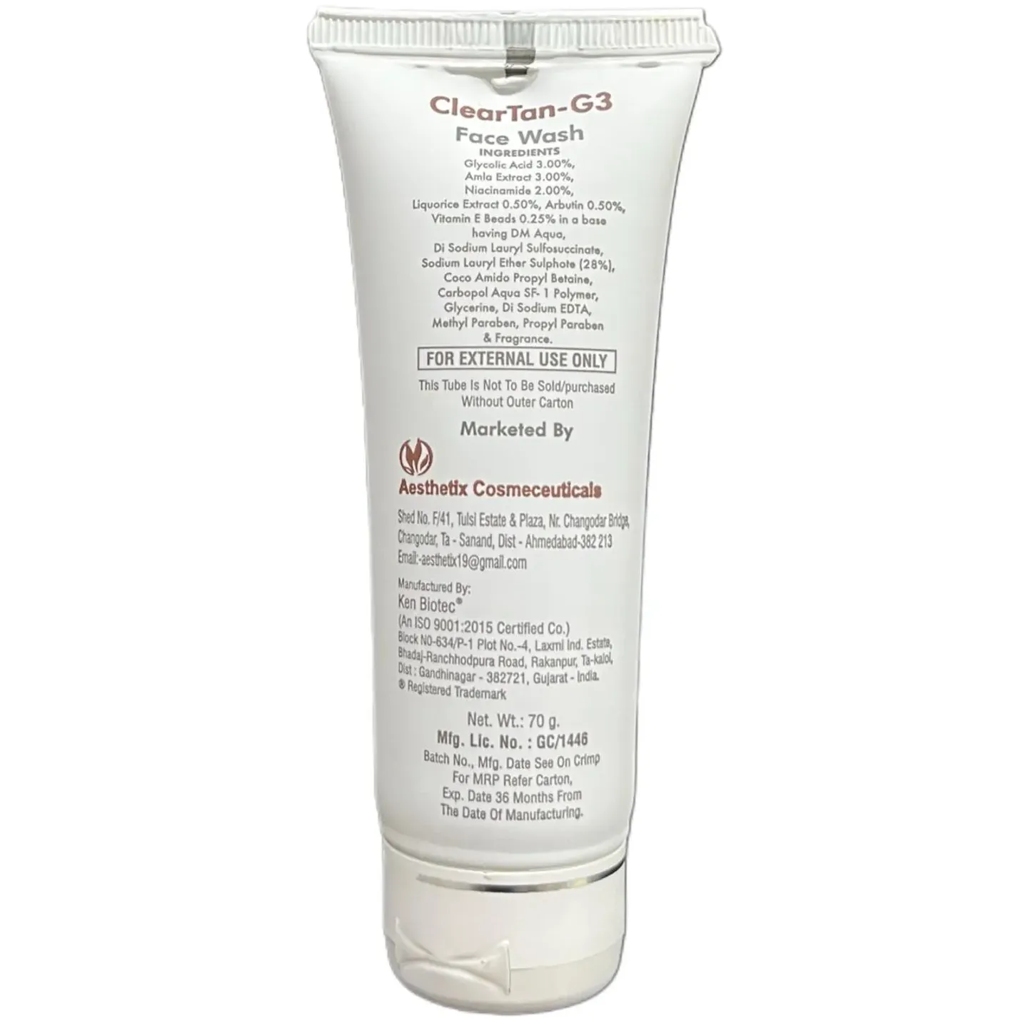 Cleartan G3 Face Wash 70ml product image