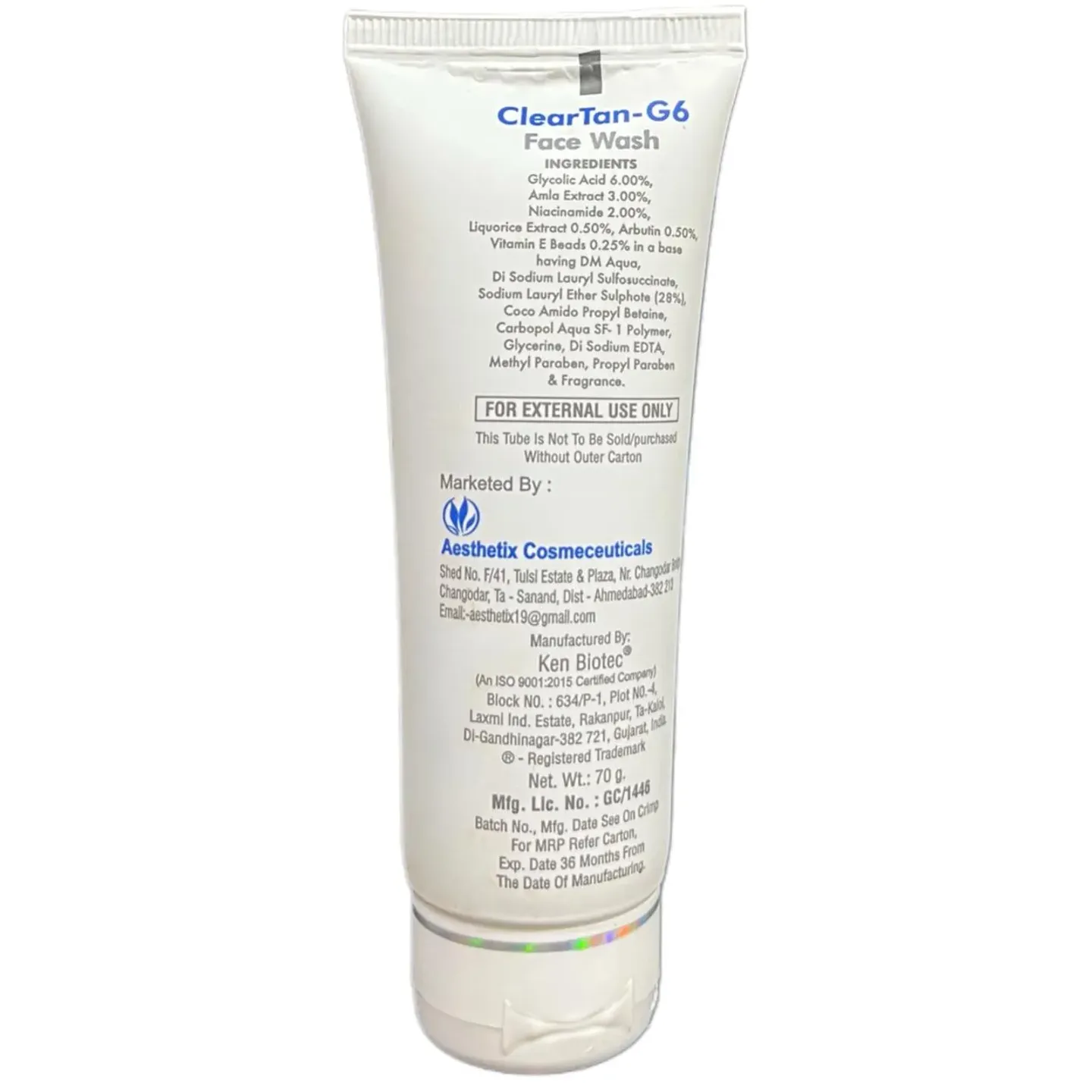 Cleartan G6 Face Wash 75ml product image