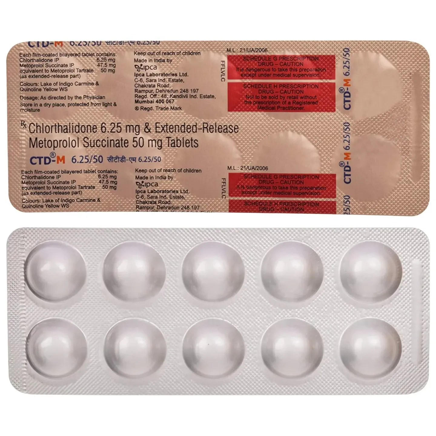 Ctd M 6.25/50 Tablet product image