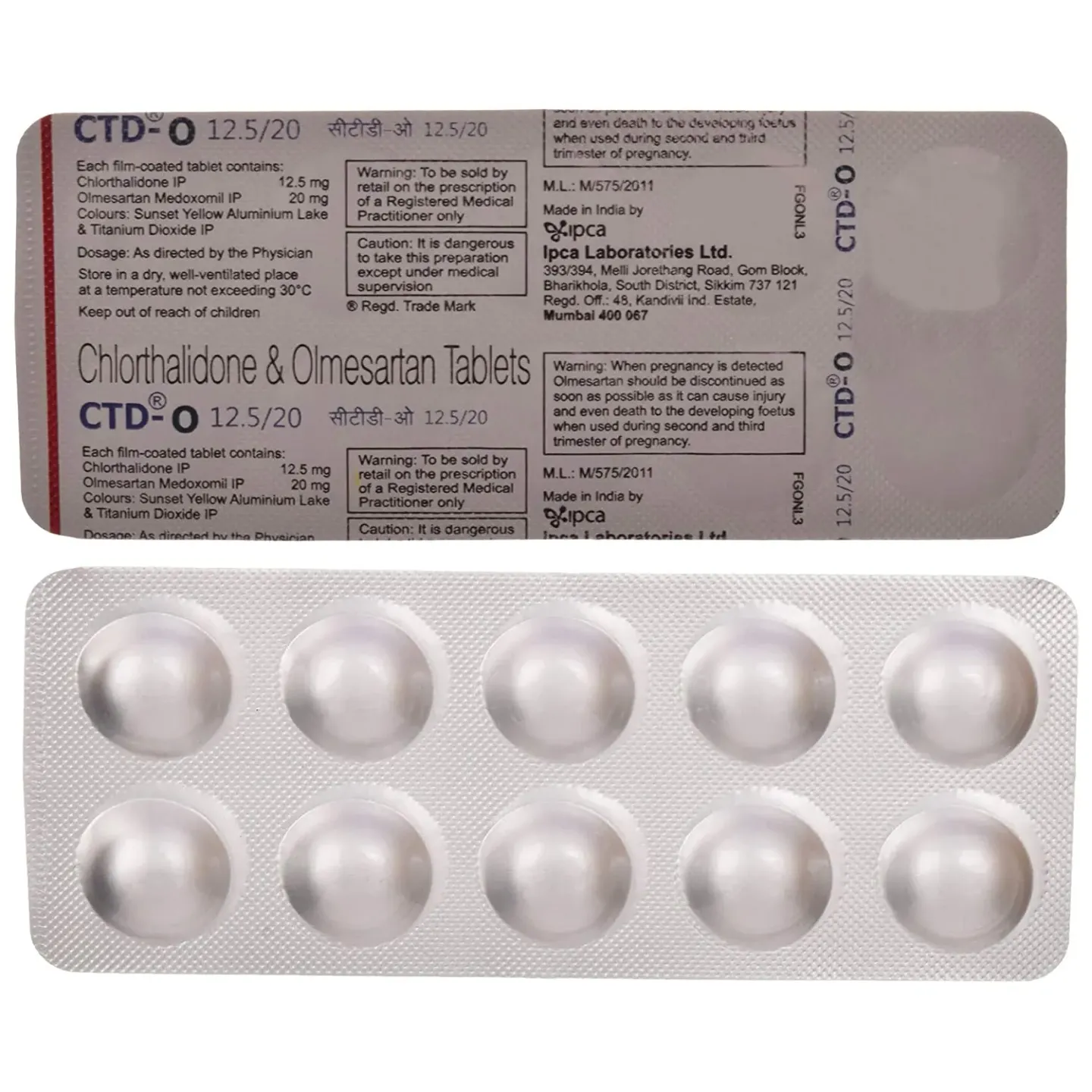 Ctd O 12.5/20 Tablet product image