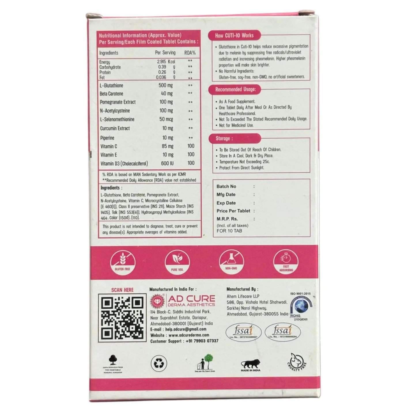 Cuti 10 Tablet product image