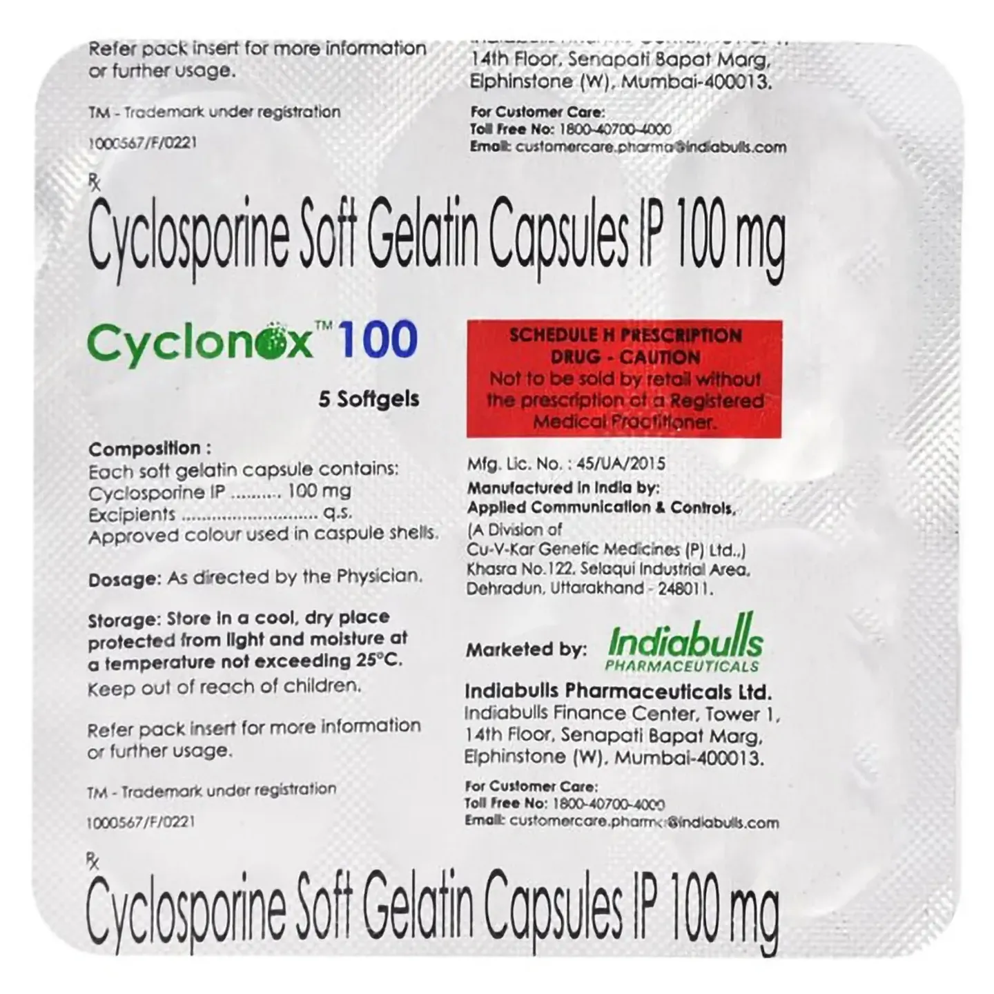 Cyclonox 100 Capsule product image