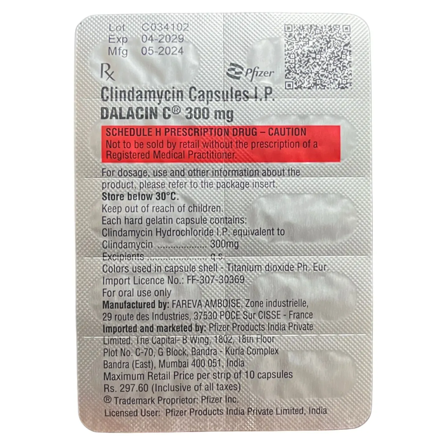 Dalacin C 300mg Capsule product image