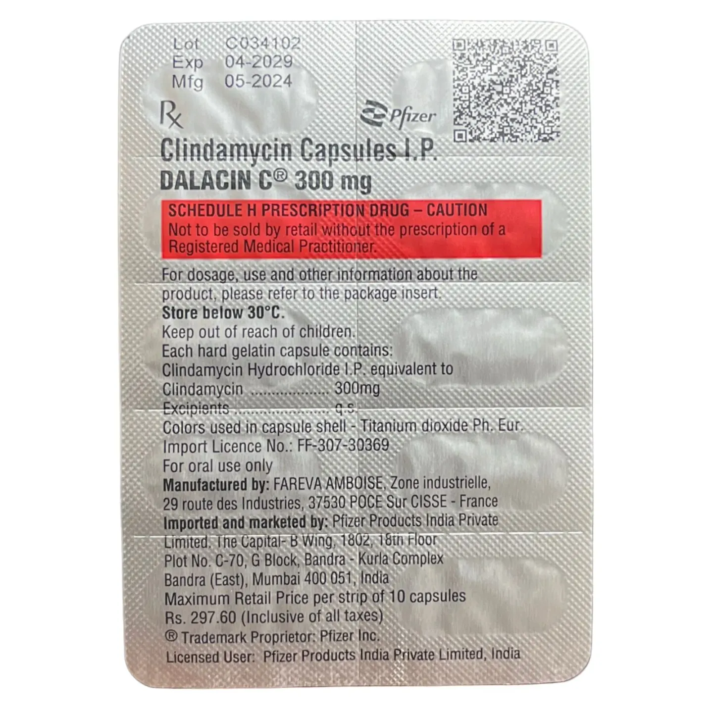 Dalacin C 300mg Capsule product image