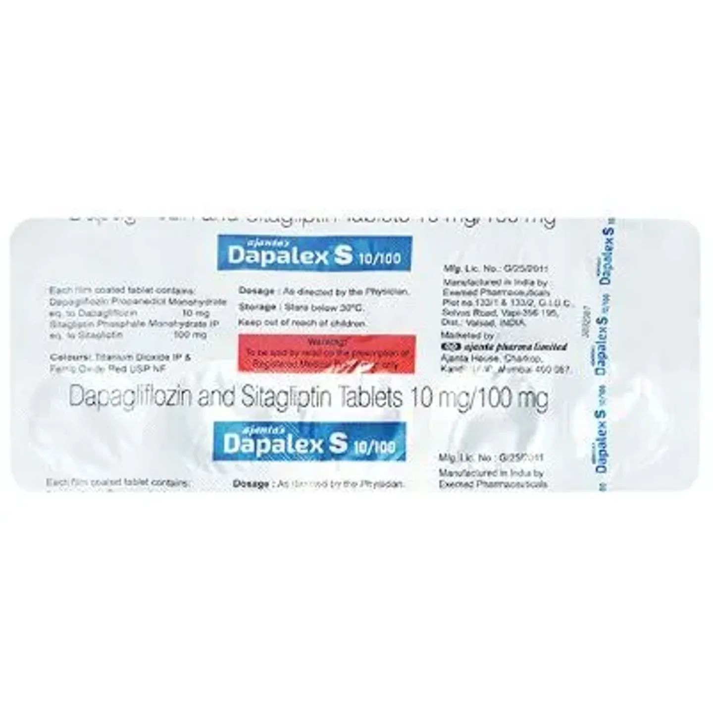 Dapalex S 10/100 Tablet product image