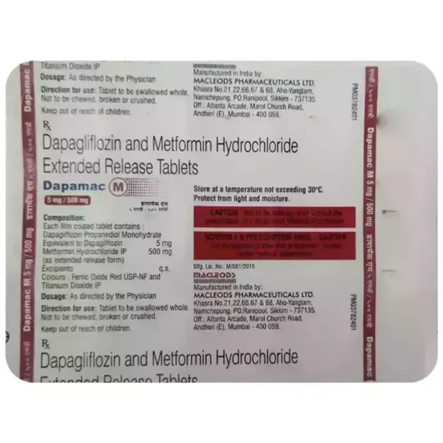 Dapamac M 5/500 Tablet product image