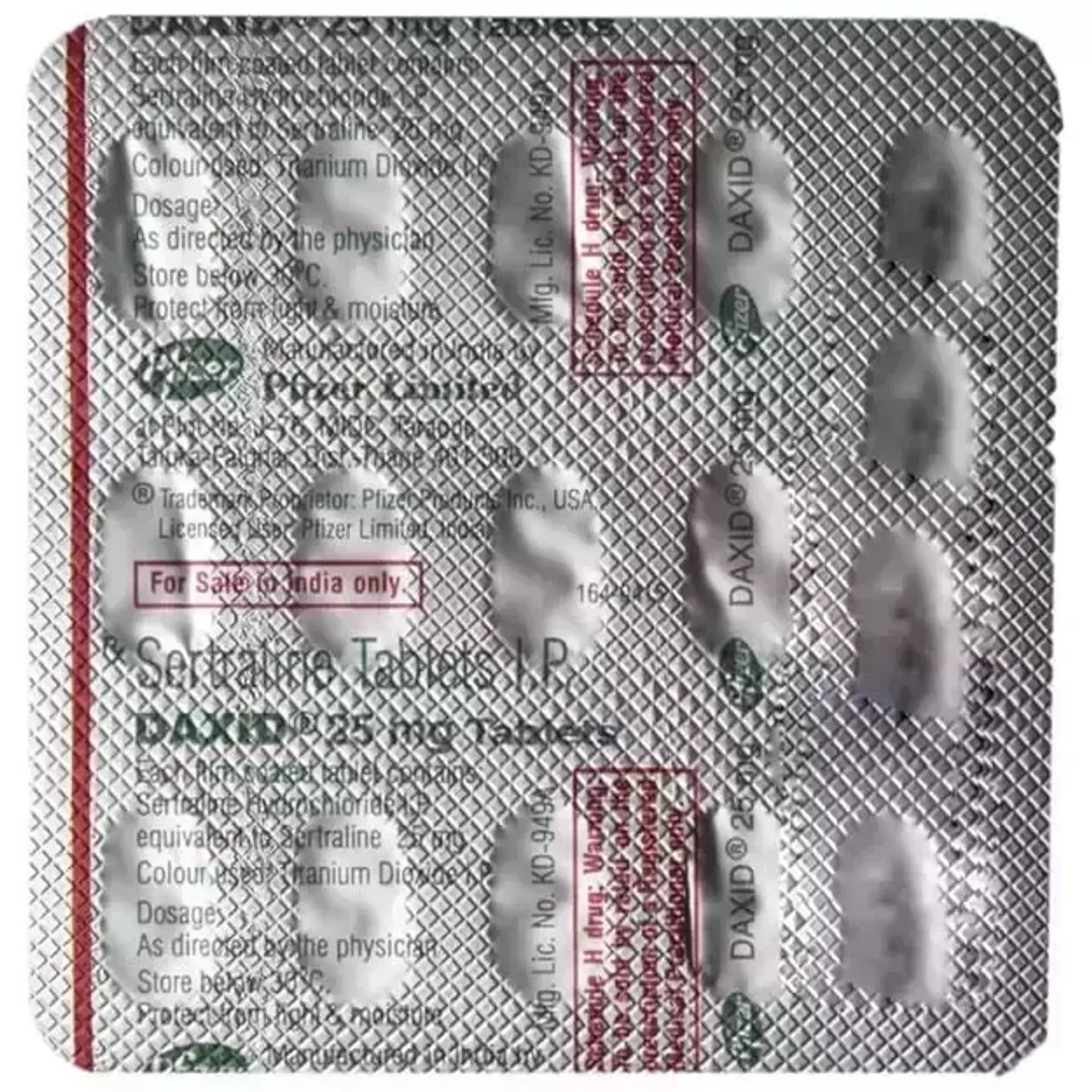 Daxid 25mg Tablet product image