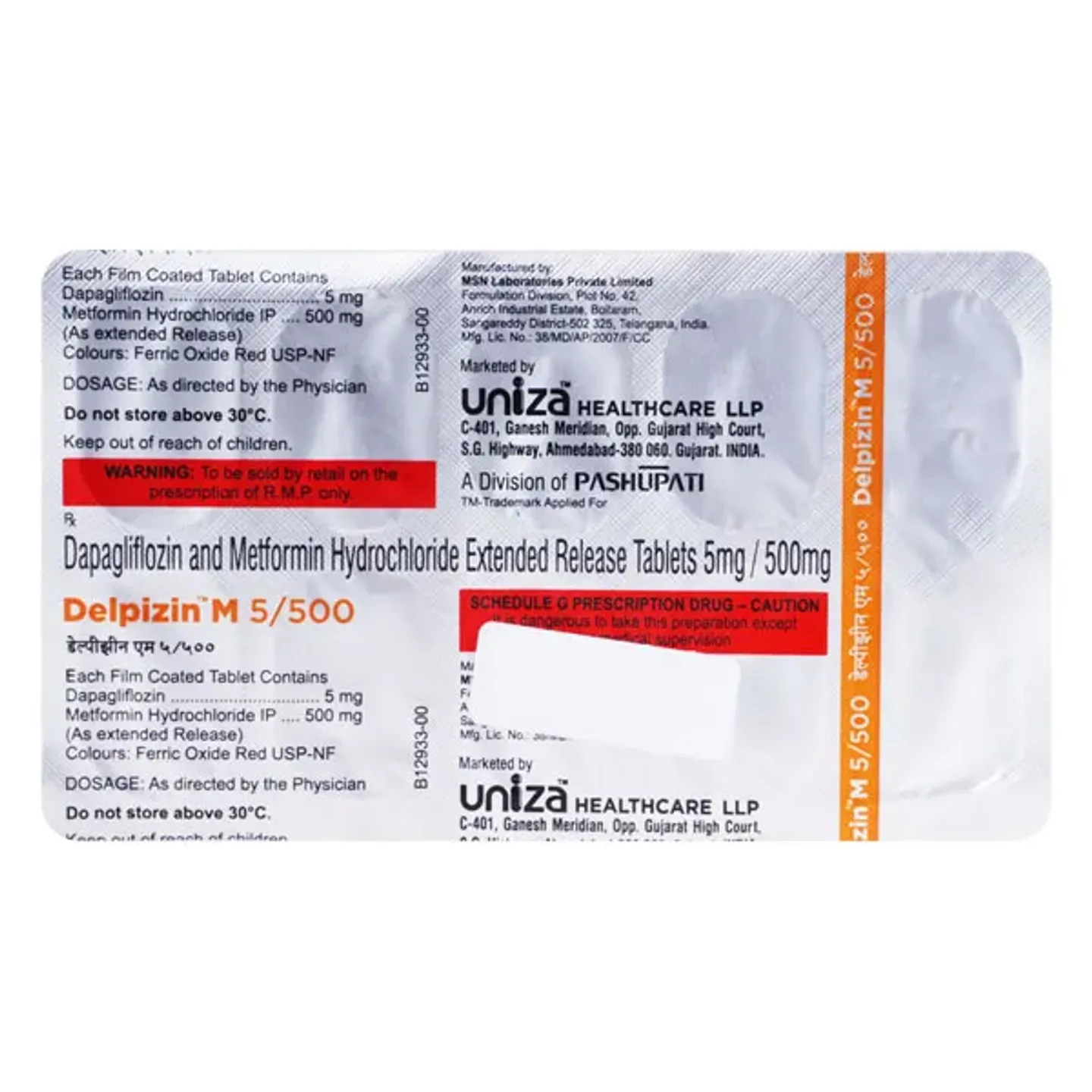 Delpizin M 5/500 Tablet product image