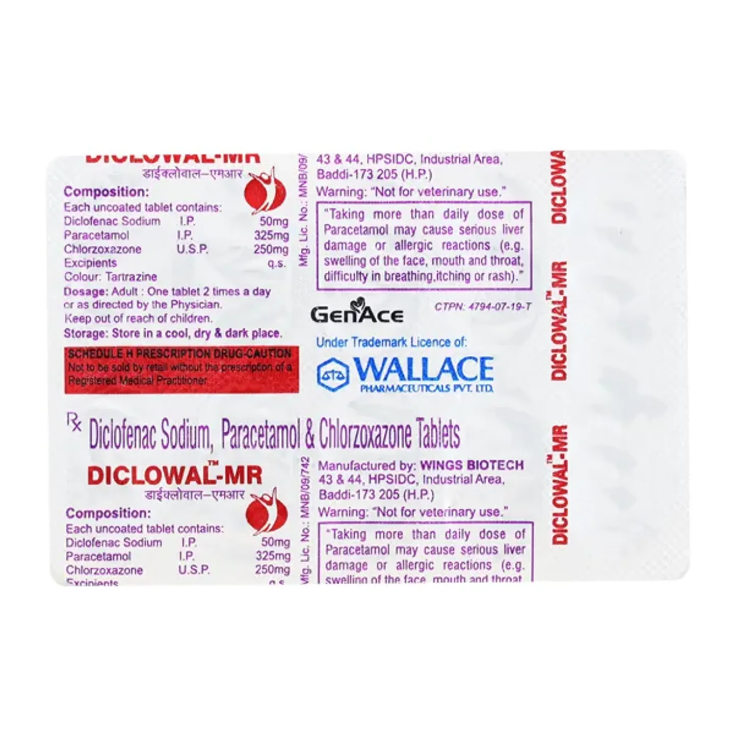 Diclowal Mr Tablet product image
