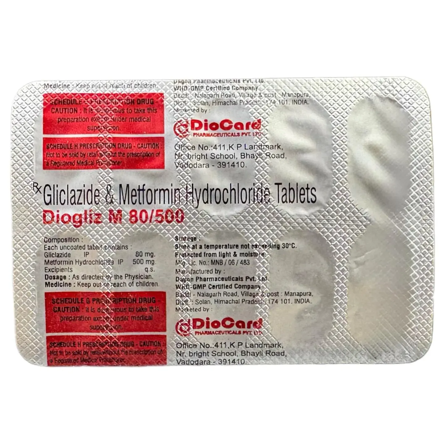 Diogliz M 80/500 Tablet product image