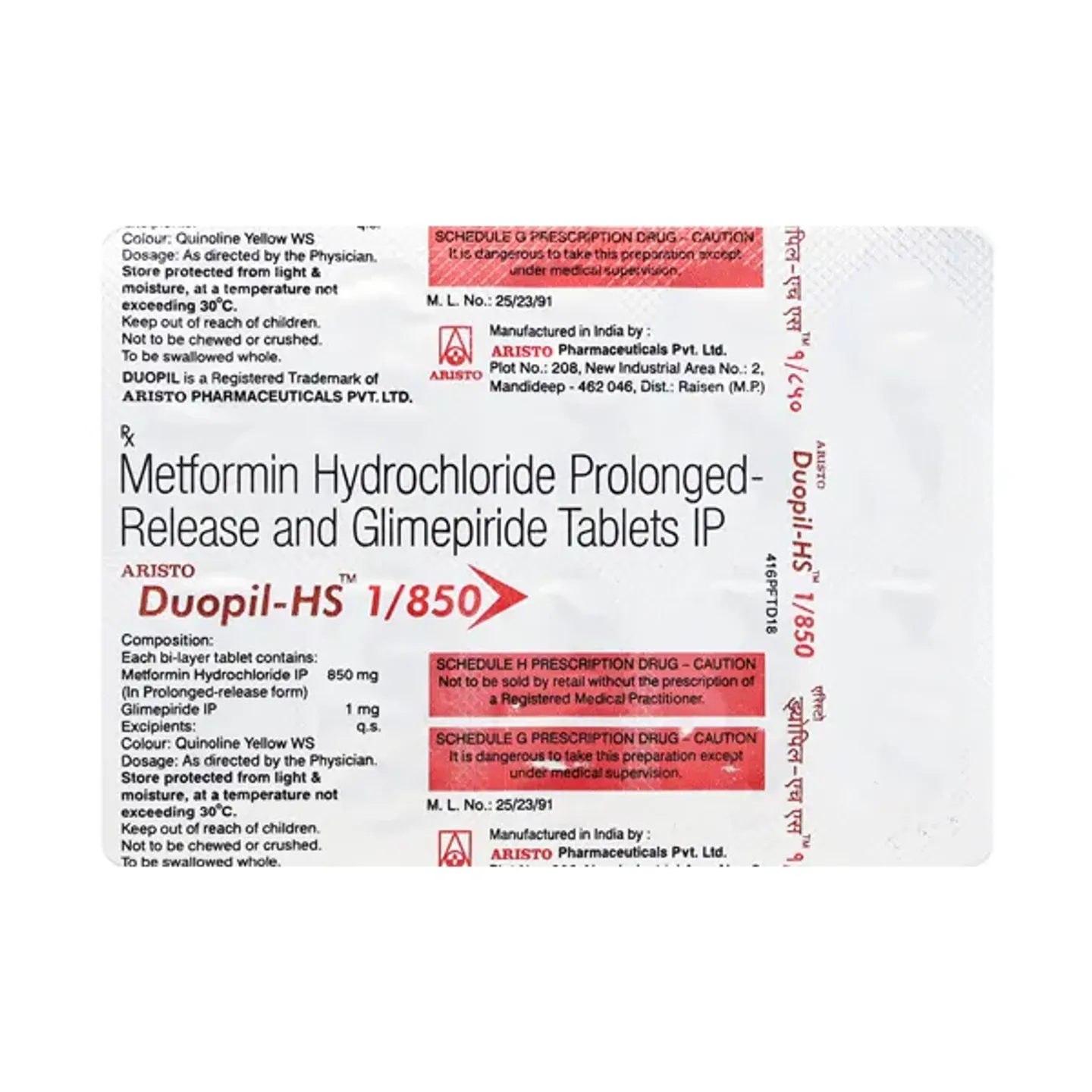 Duopil Hs 1/850 Tablet product image