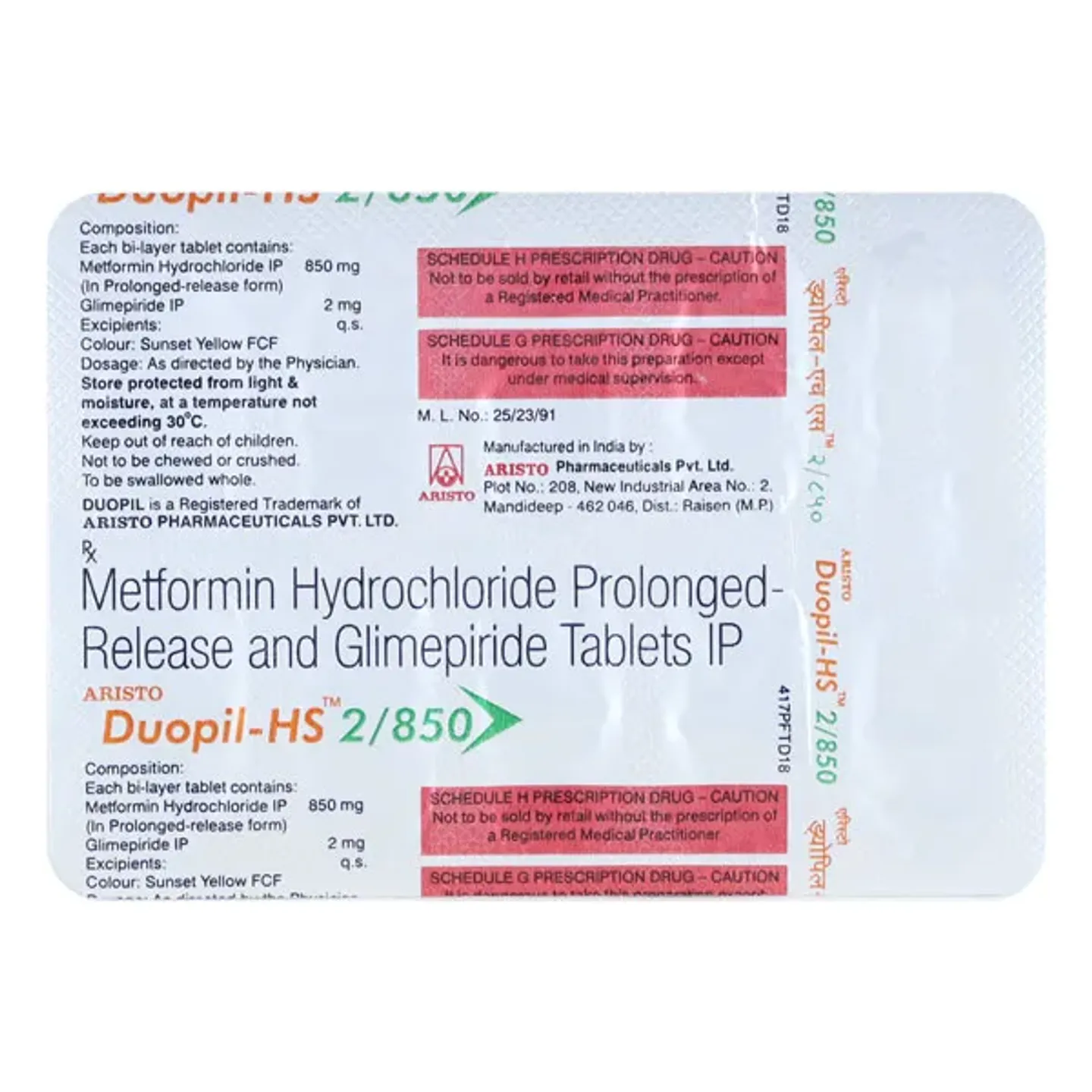 Duopil Hs 2/850 Tablet product image