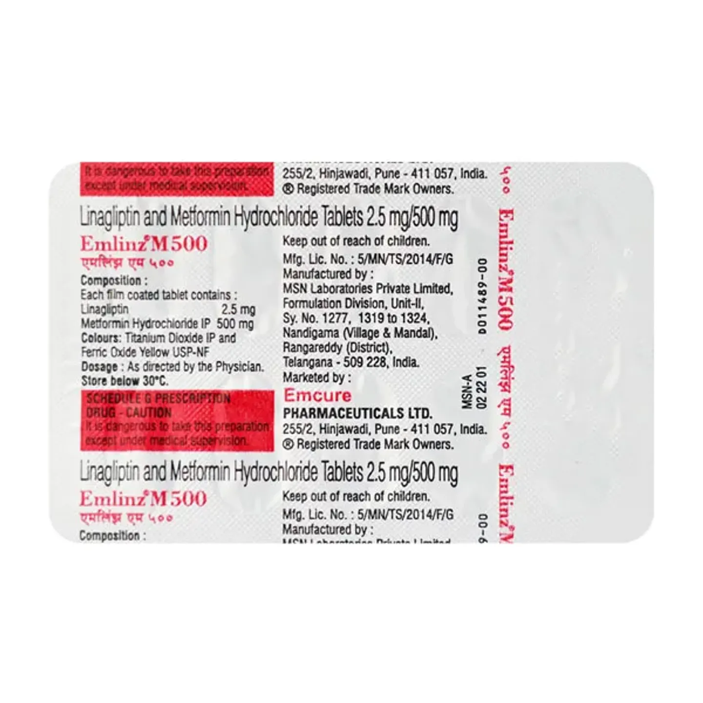 Emlinz M 500 Tablet product image