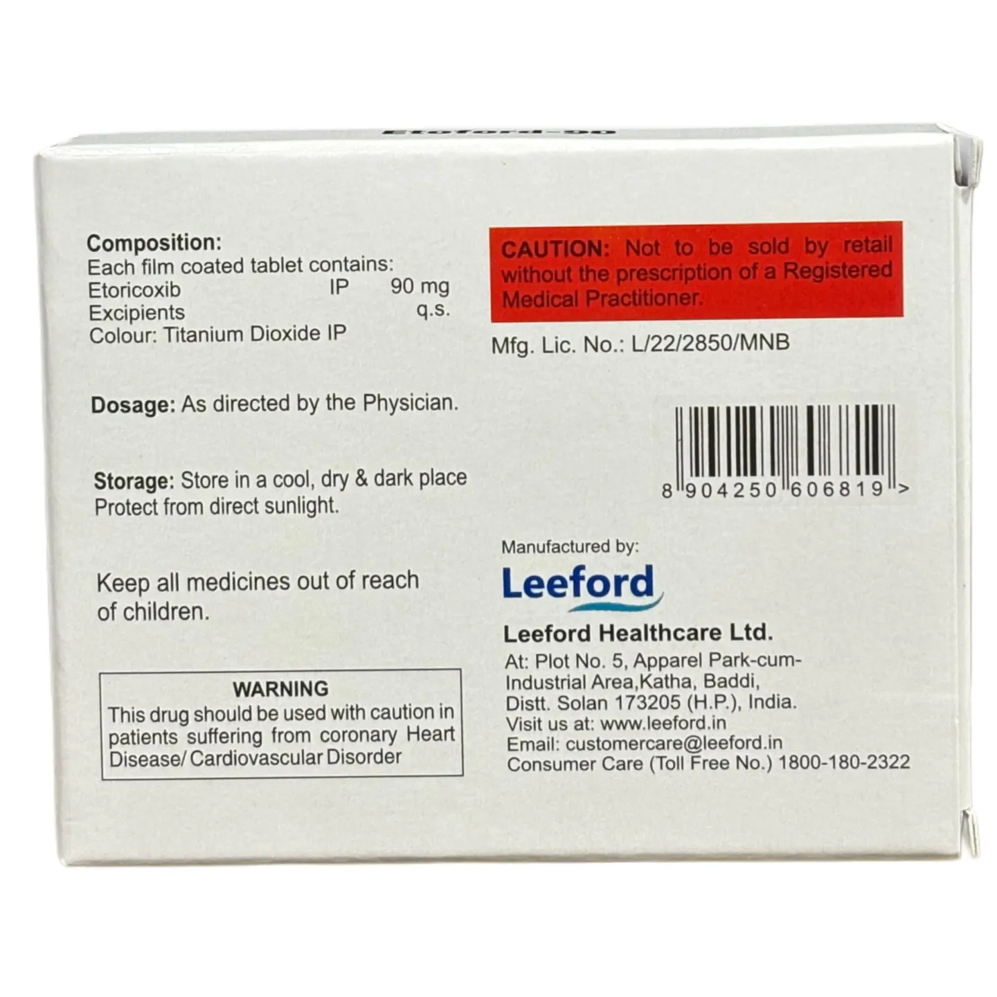 Etoford 90 Tablet product image