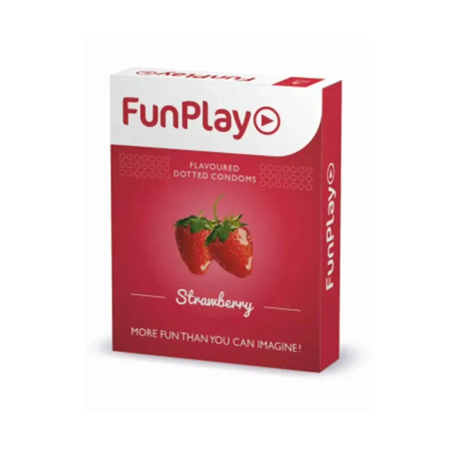 Funplay Strawberry Dotted Condom 3 Pcs product image