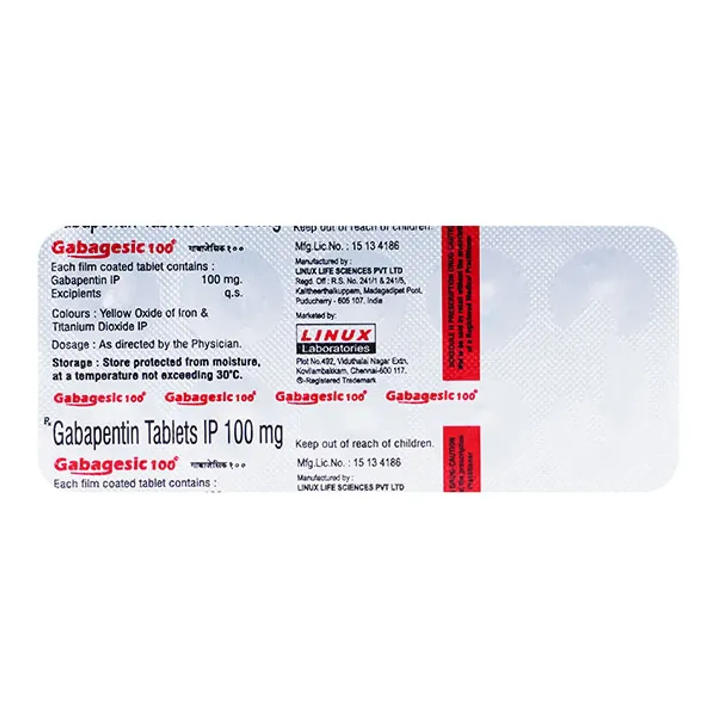Gabagesic 100 Tablet product image