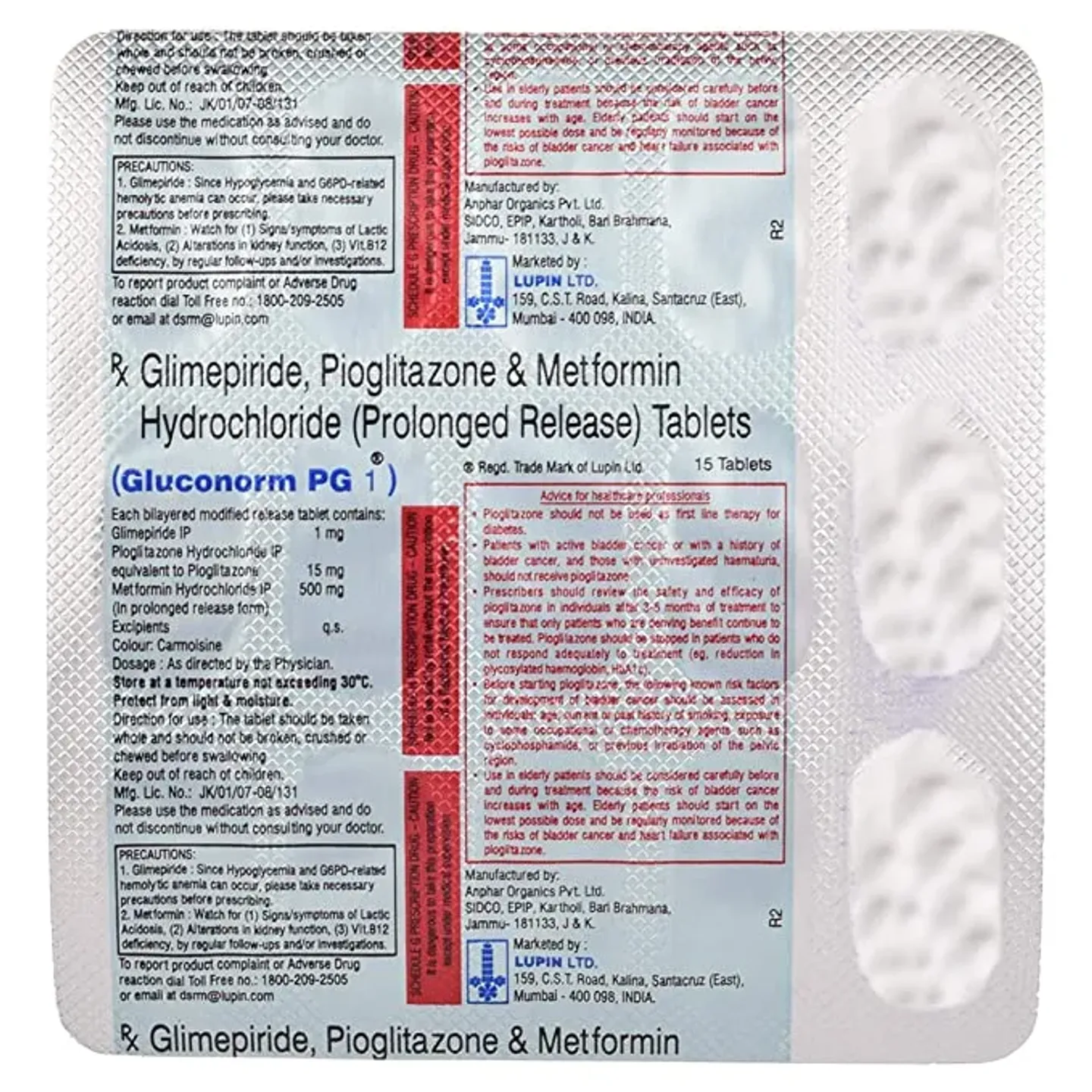 Gluconorm Pg 1 Tablet product image