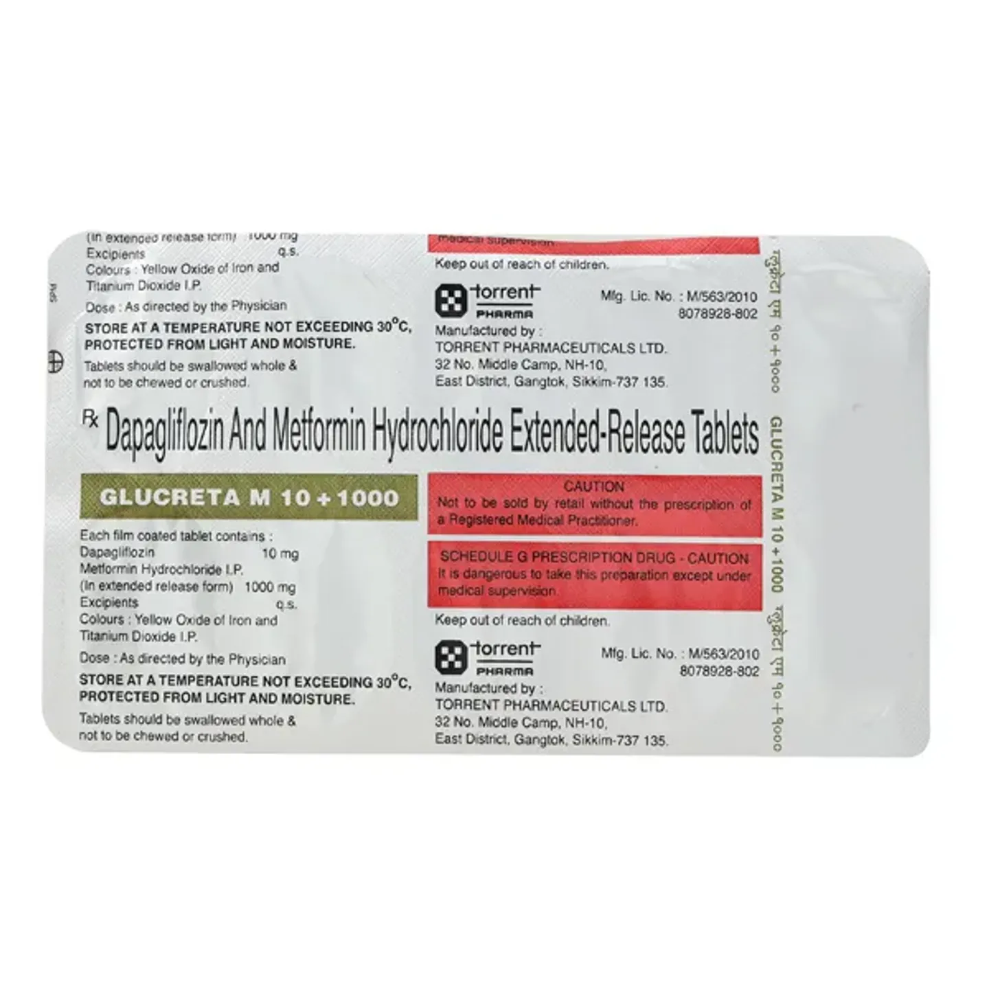 Glucreta Gm 1/10/1000 Tablet product image