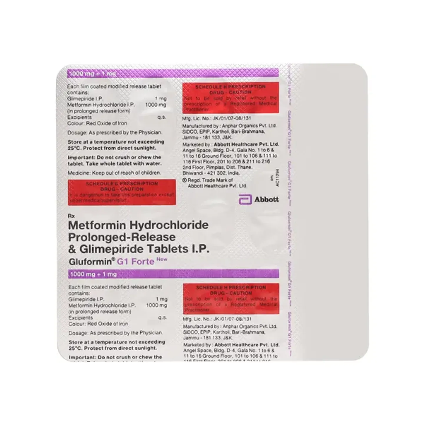 Gluformin G1 Forte Tablet product image
