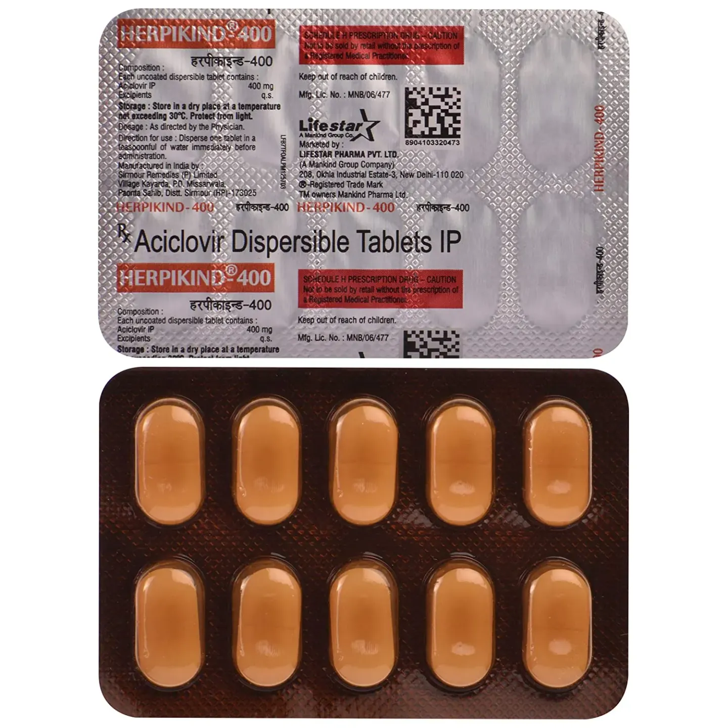 Herpikind 400 Tablet product image