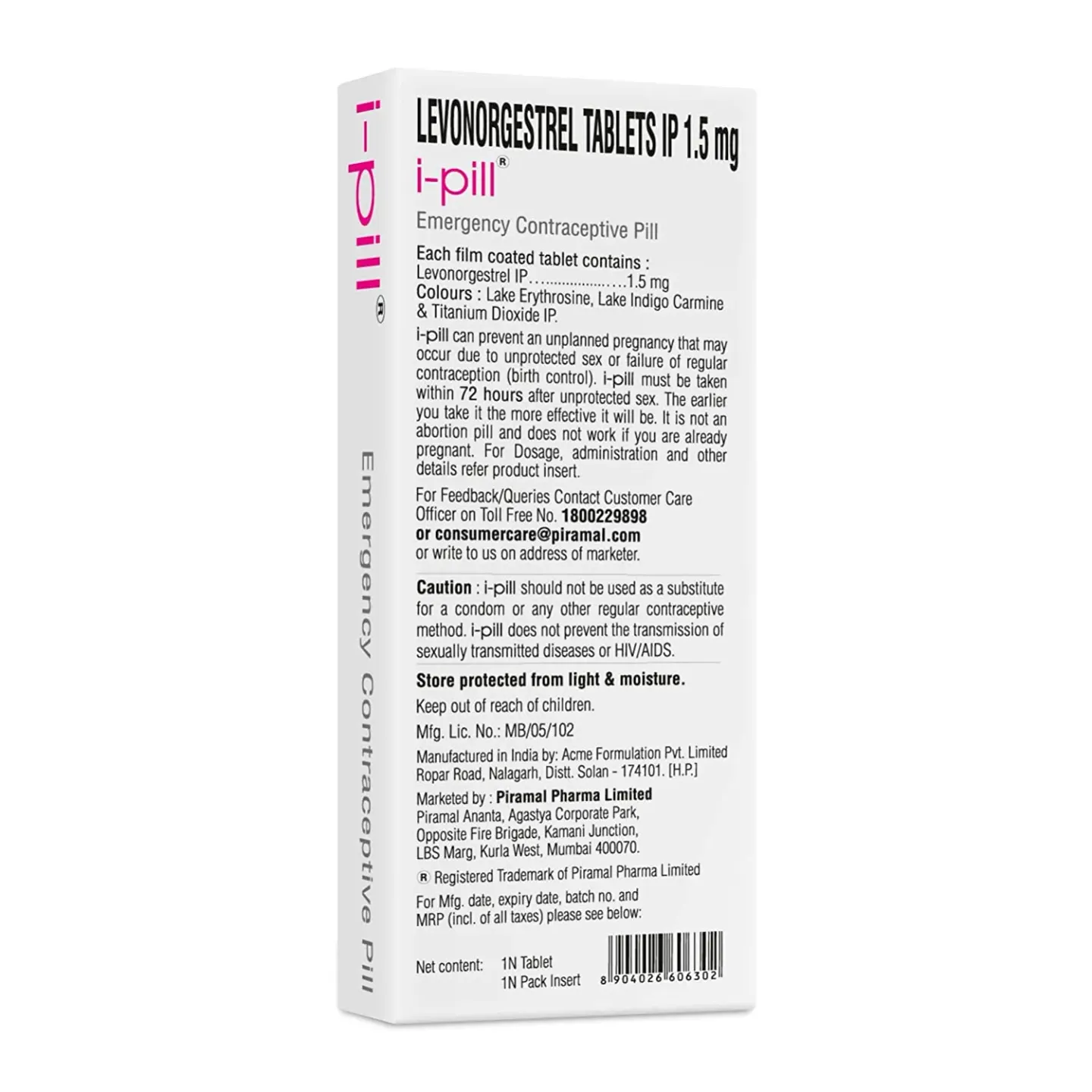 I Pill Emergency Contraceptive Pill product image