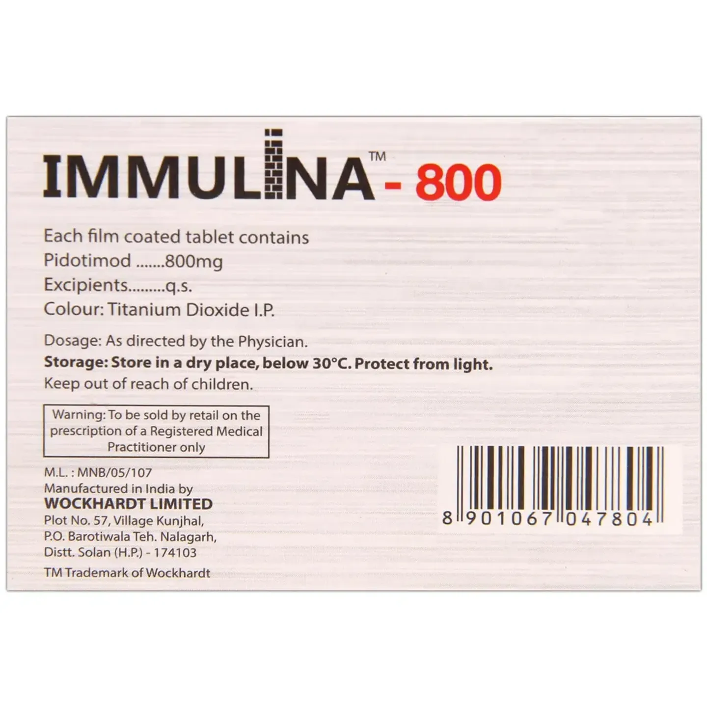 Immulina 800 Tablet product image